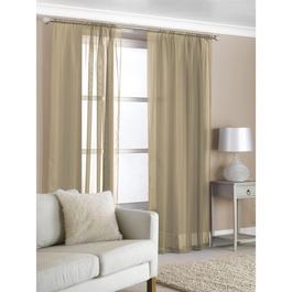 Country Club Voile Curtain Panels 150x122 cm -Latte Pack of 2