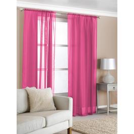 Country Club Voile Curtain Panels 150x114 cm -Cerise Pack of 2