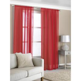 Country Club Voile Curtain Panels 150x114 cm -Red Pack of 2