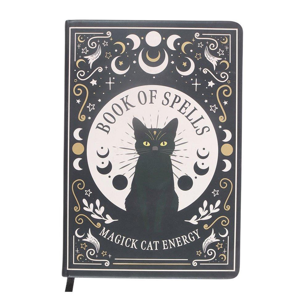 Black - Something Different - Black Cat Magick Book of Spells A5 Notebook with P - 2