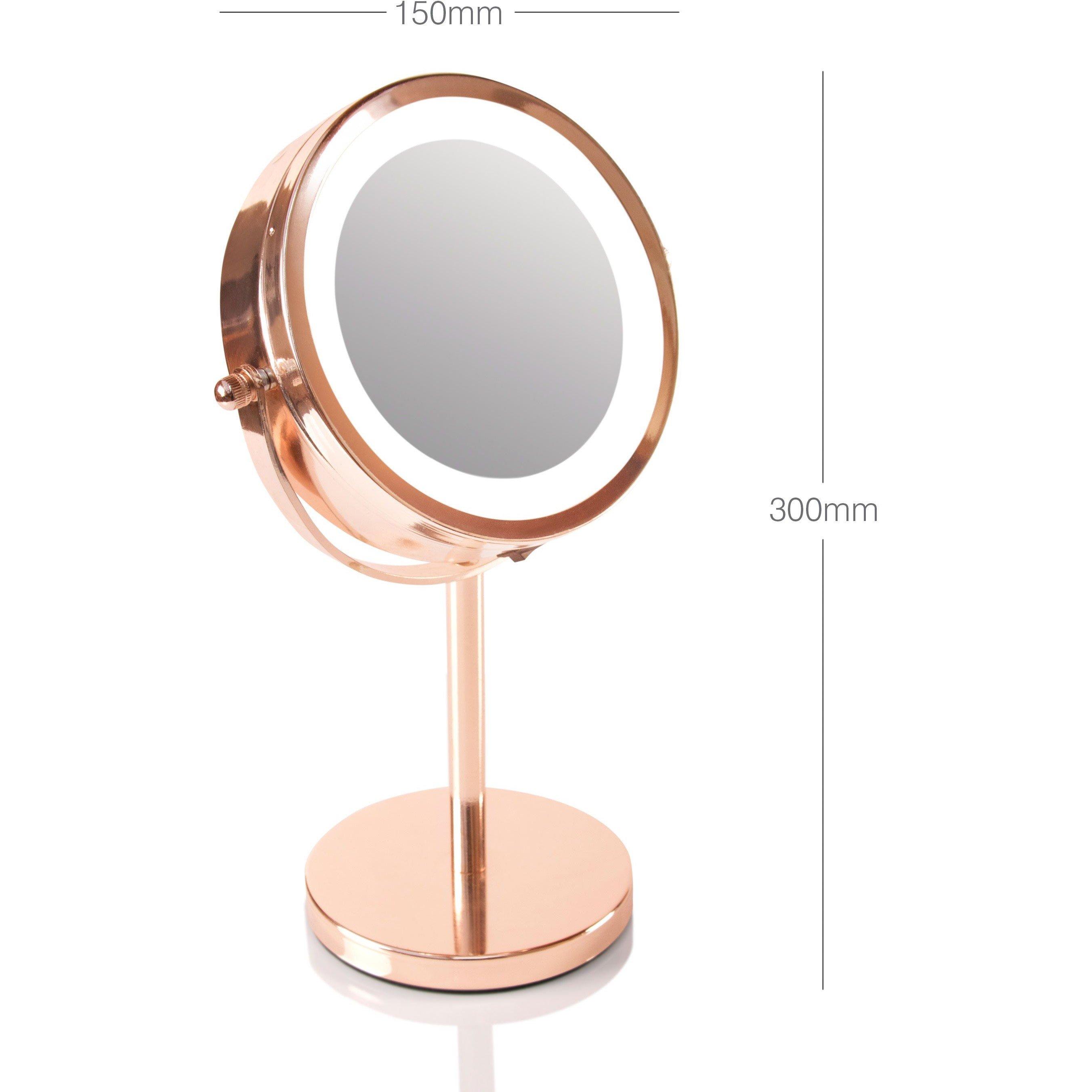 Rose Gold - Rio - Rio Rose Gold Double Sided LED Cosmetic Mirror - 4