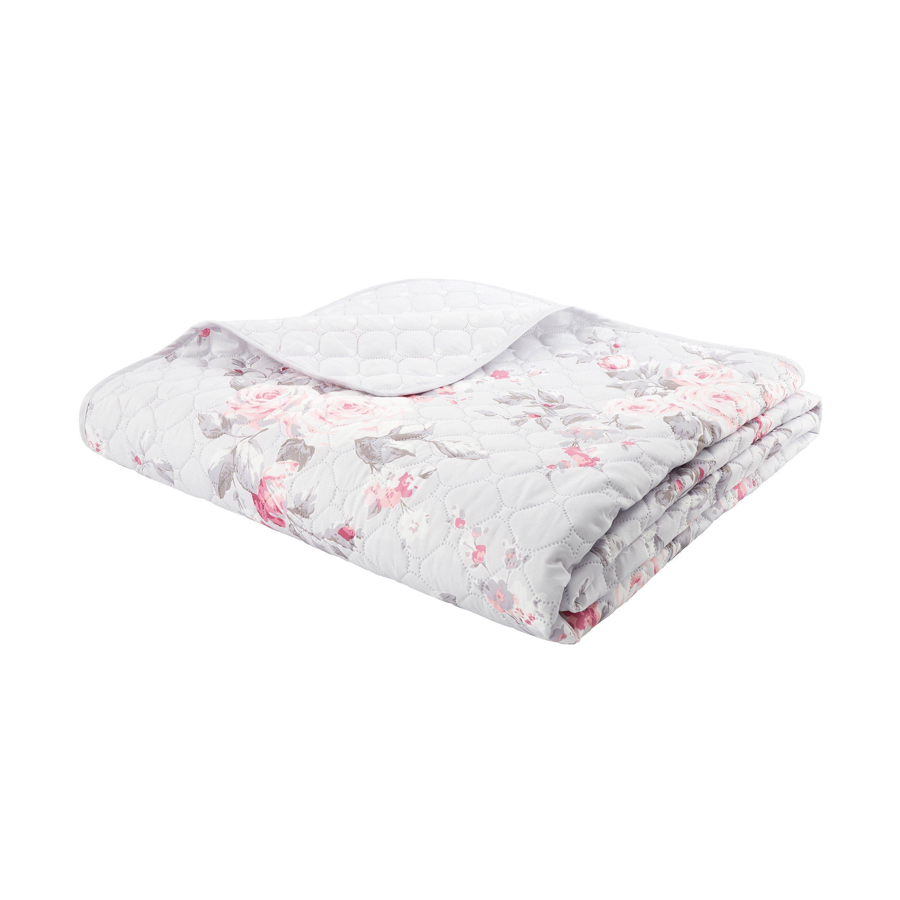 Grau - Catherine Lansfield - Floral Reversible Quilted Bedspread - 4