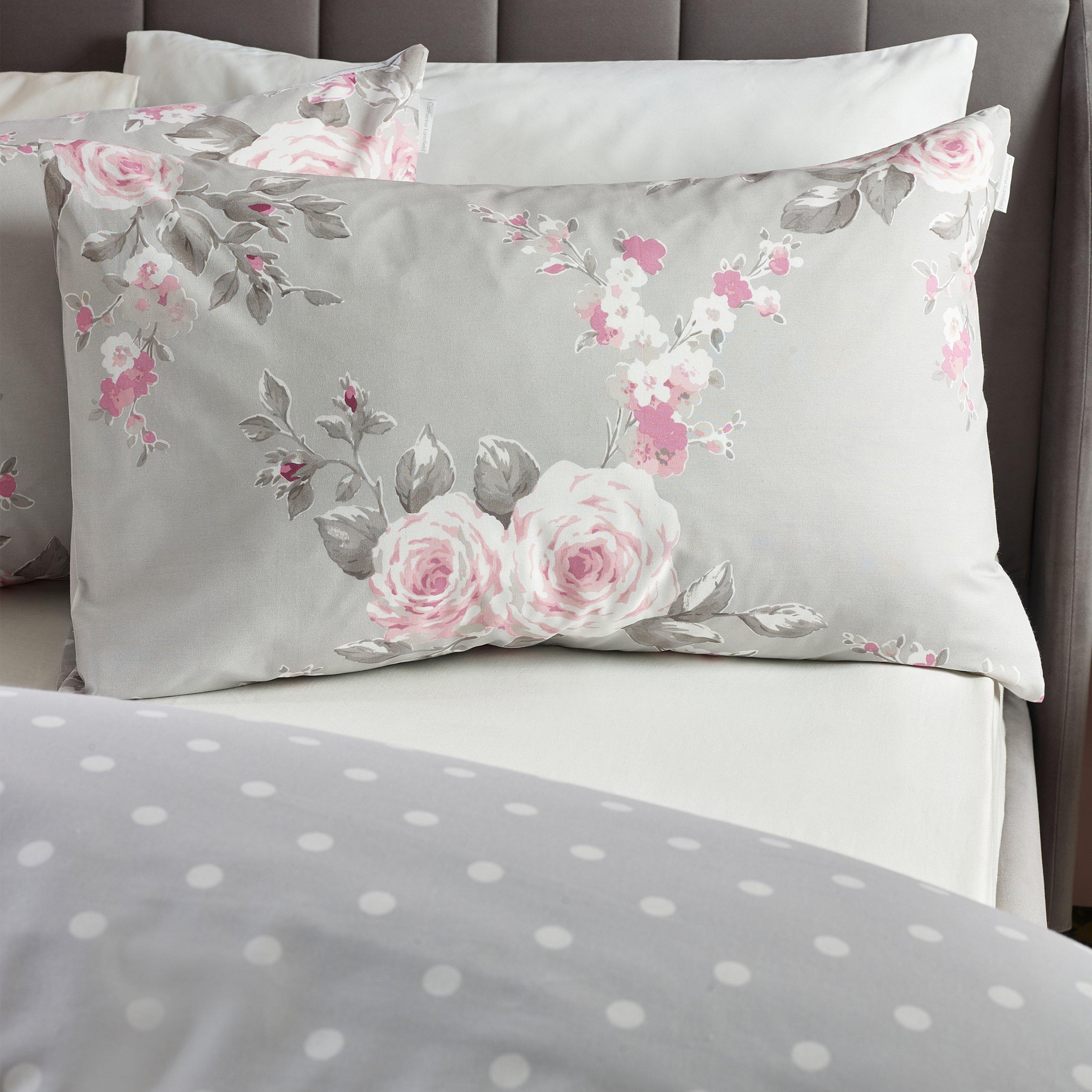 Grey - Catherine Lansfield - Canterbury Floral Reversible Duvet Cover Set - 3