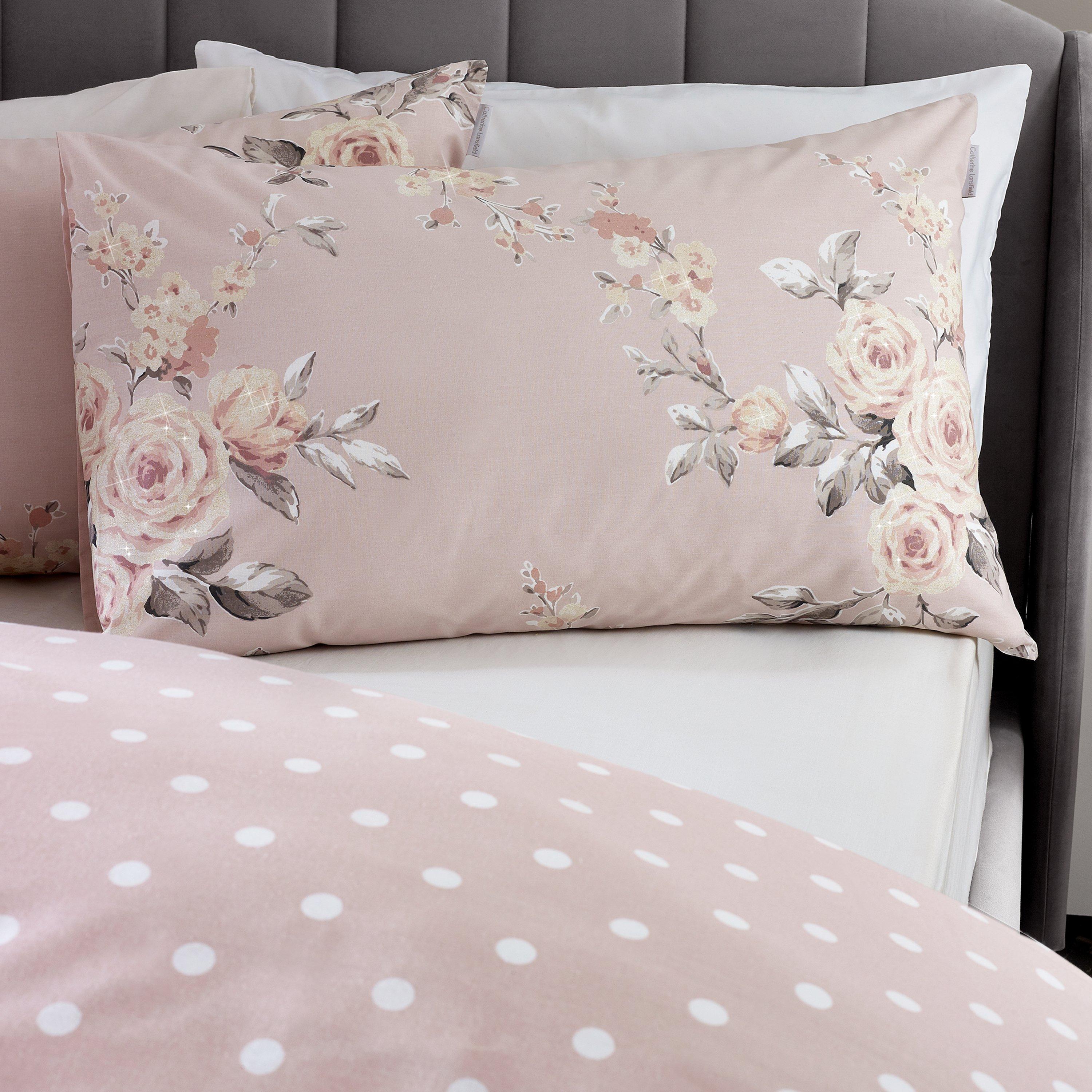 Blush Pink - Catherine Lansfield - Floral Reversible Duvet Cover Set - 3