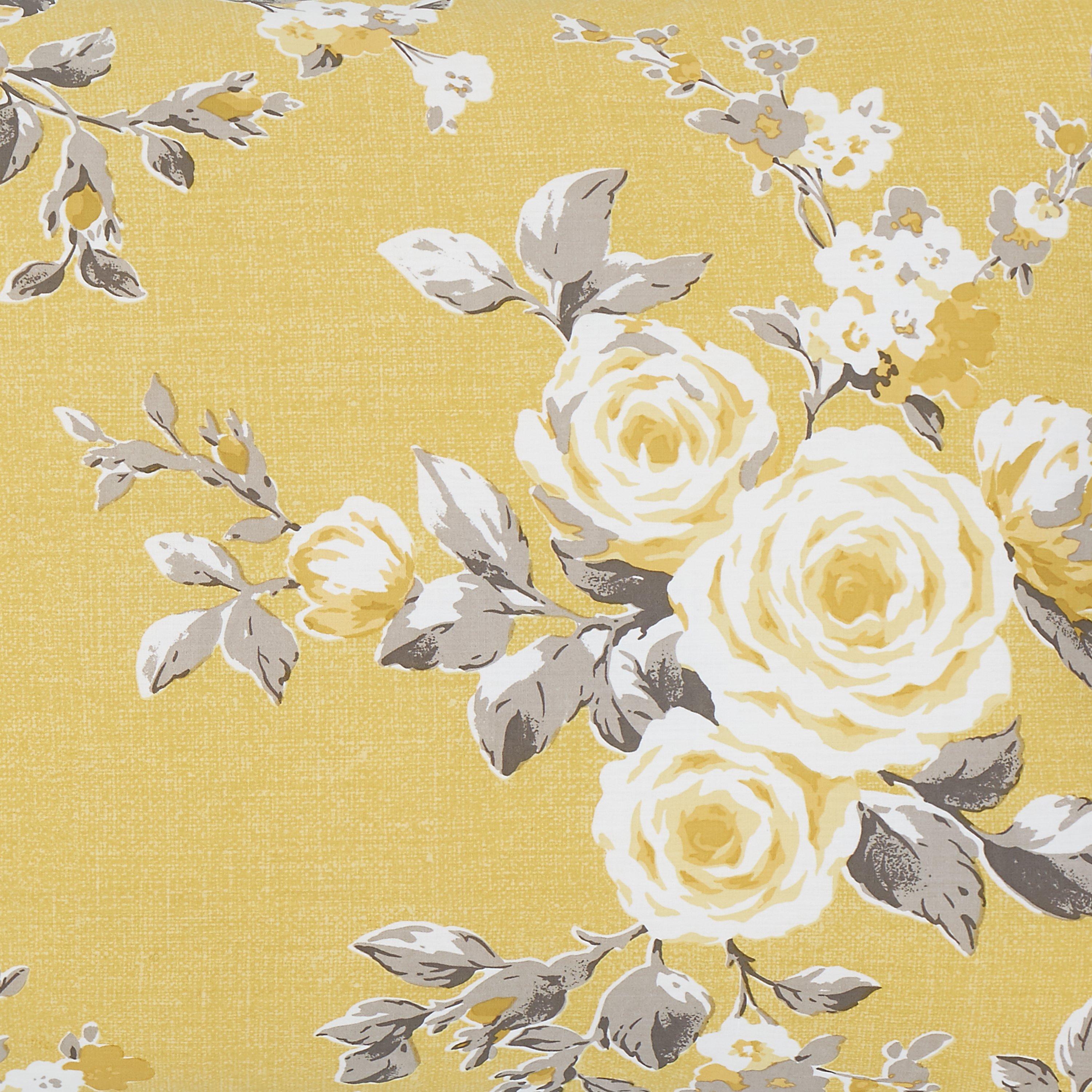 Ochre - Catherine Lansfield - Canterbury Floral Reversible Duvet Cover Set - 4