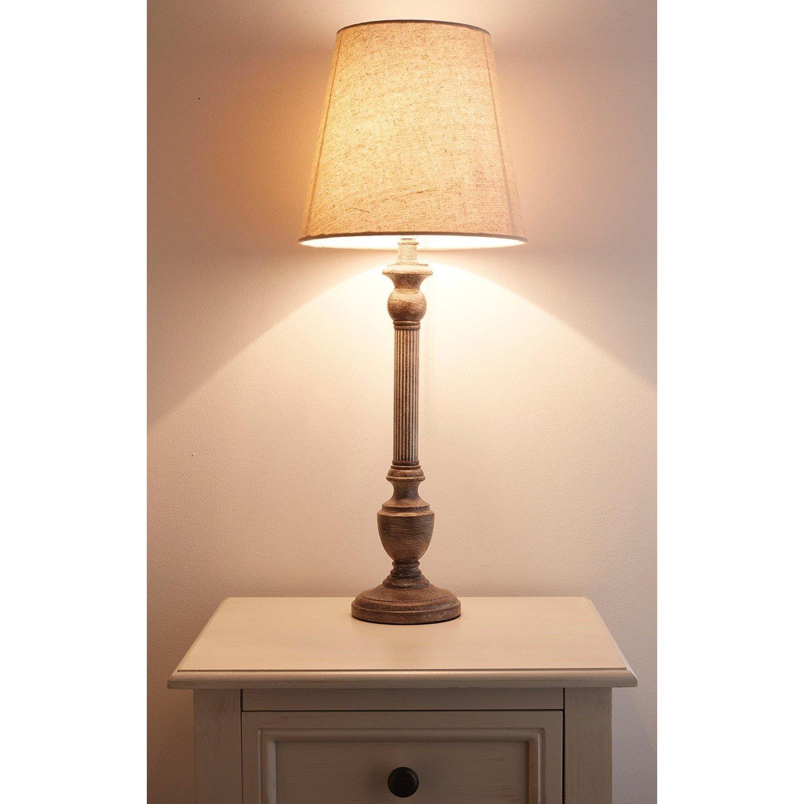 Grey - K Living - Hague 60cm Resin Table Lamp Grey with Shade - 2