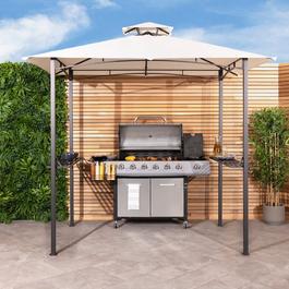 Charles Bentley Steel BBQ Grill Gazebo in Cream