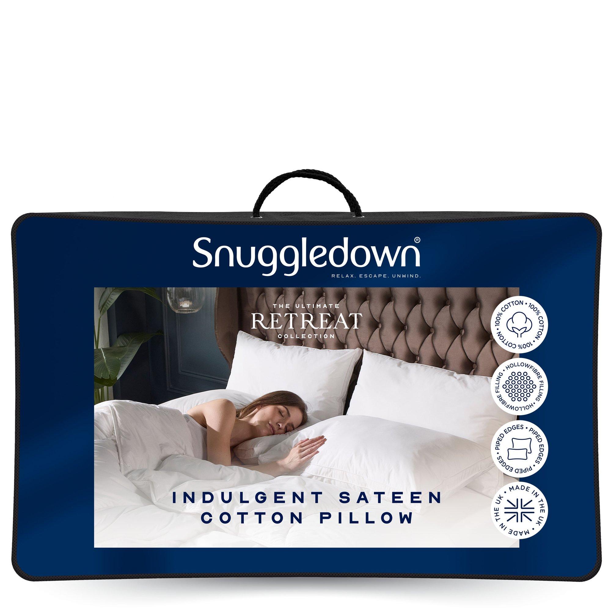 Snuggledown  Indulgent Cotton Pillow Soft Support - White - 4 Pack