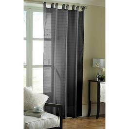 Country Club Curtain Panel Tab Top Voile 145x228cm - Black