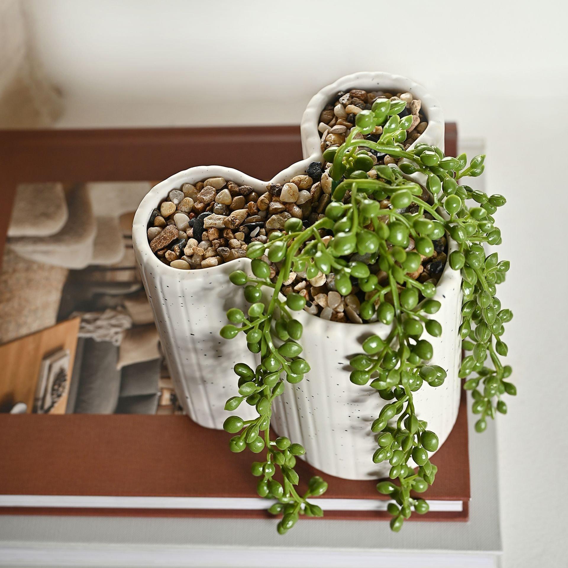 White - Disney - Disney Mickey Shapes Planter with Faux Plant - 2