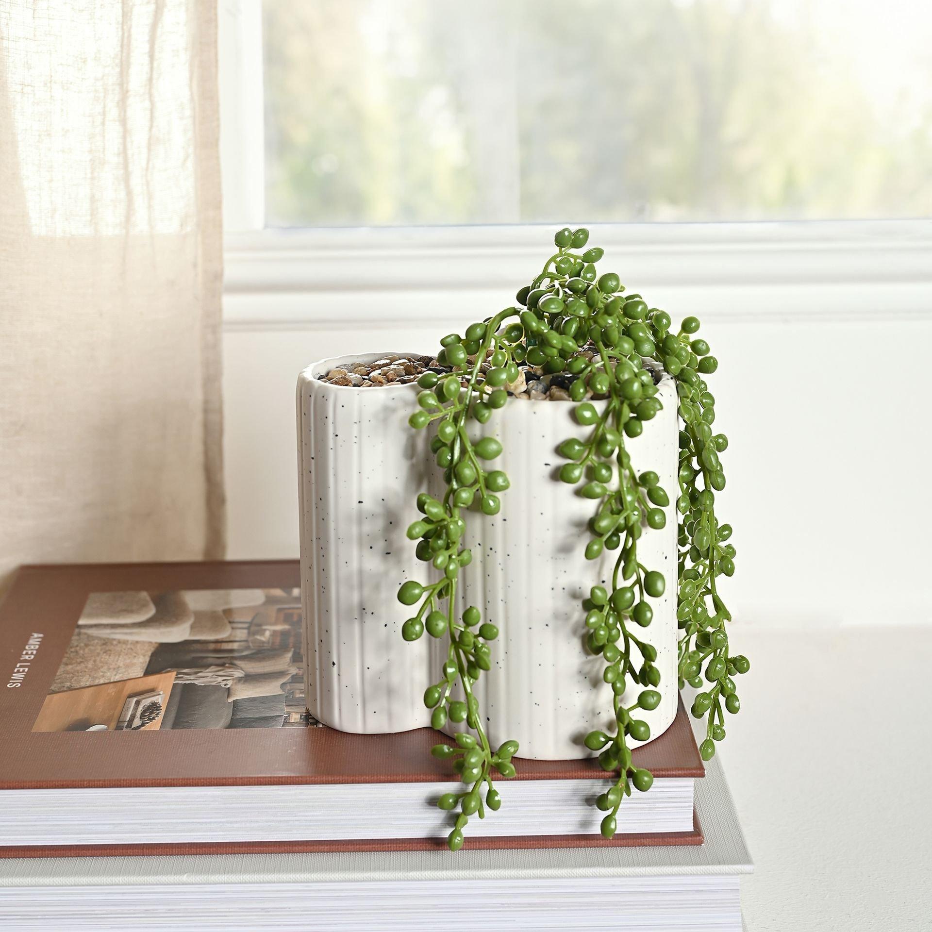 White - Disney - Disney Mickey Shapes Planter with Faux Plant - 3