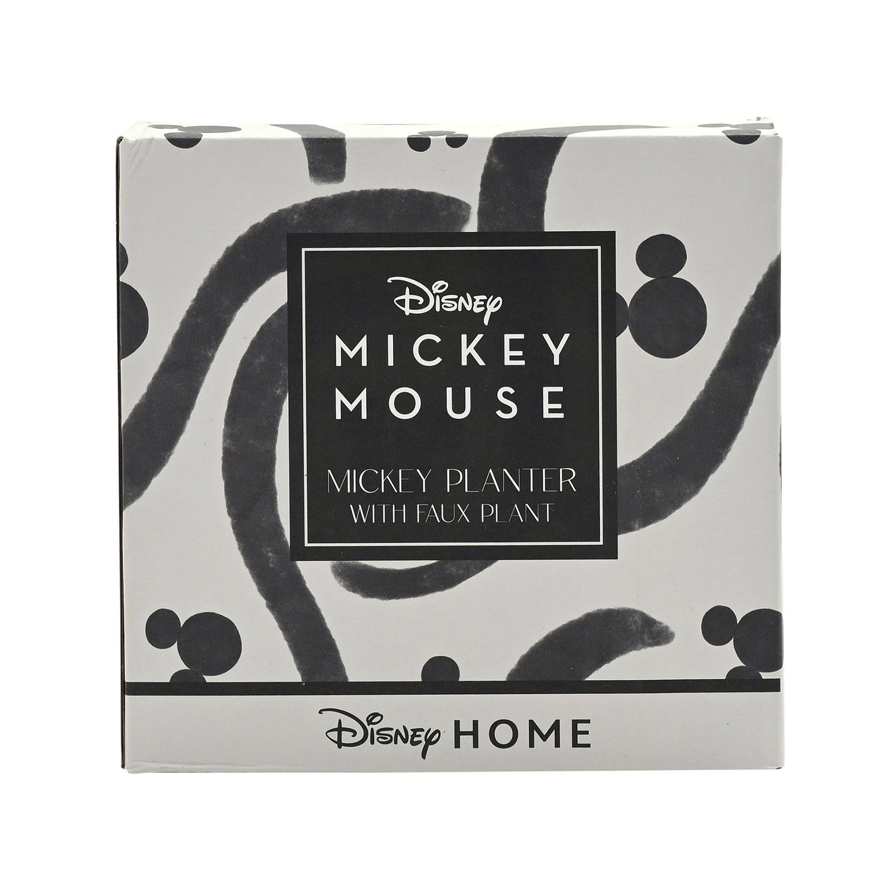 White - Disney - Disney Mickey Shapes Planter with Faux Plant - 7