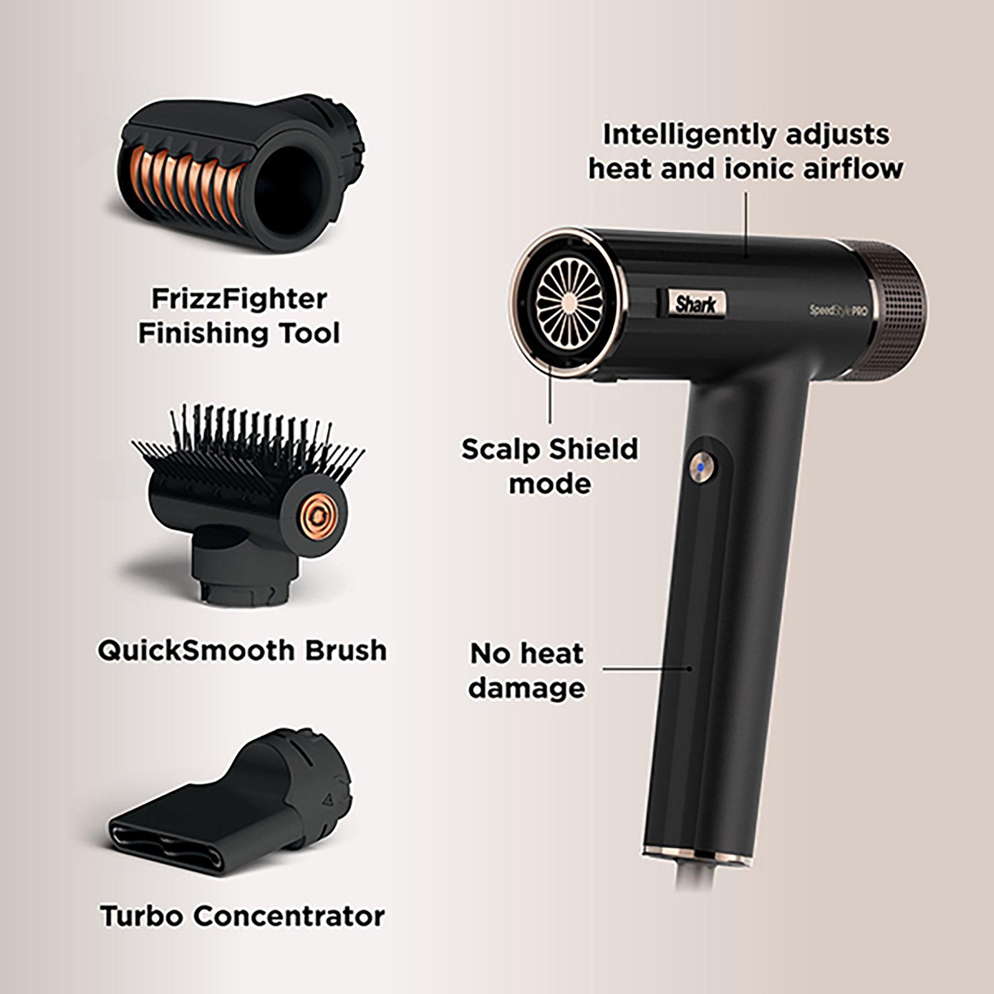 Black - Shark - SpeedStyle Pro 3-in-1 High-Velocity Hair Dryer - 8