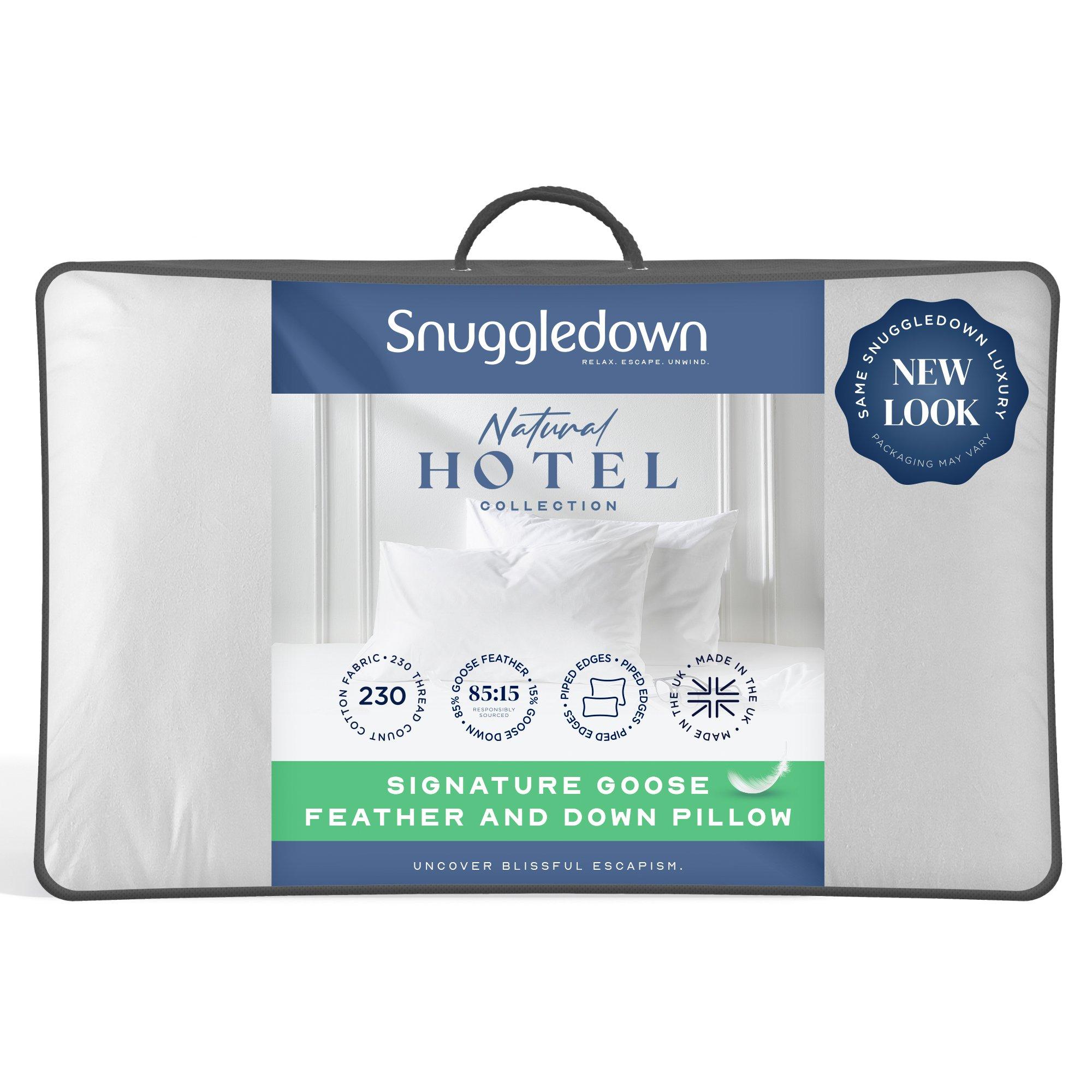Snuggledown  Goose Feather & Down Back Sleeper Pillow - White - 2 Pack