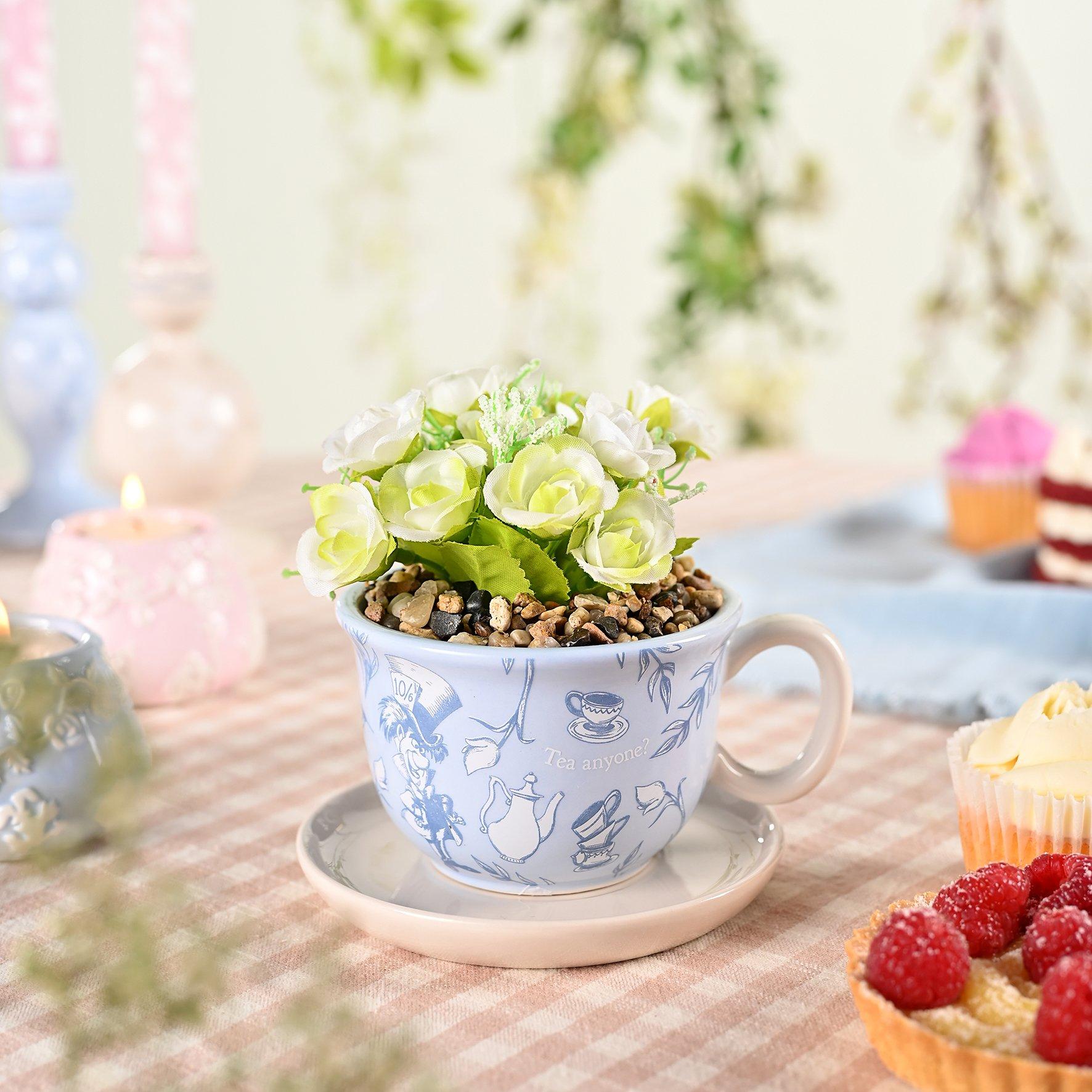 Blue - Disney - Disney Alice in Wonderland Teacup Planter with Fau - 2