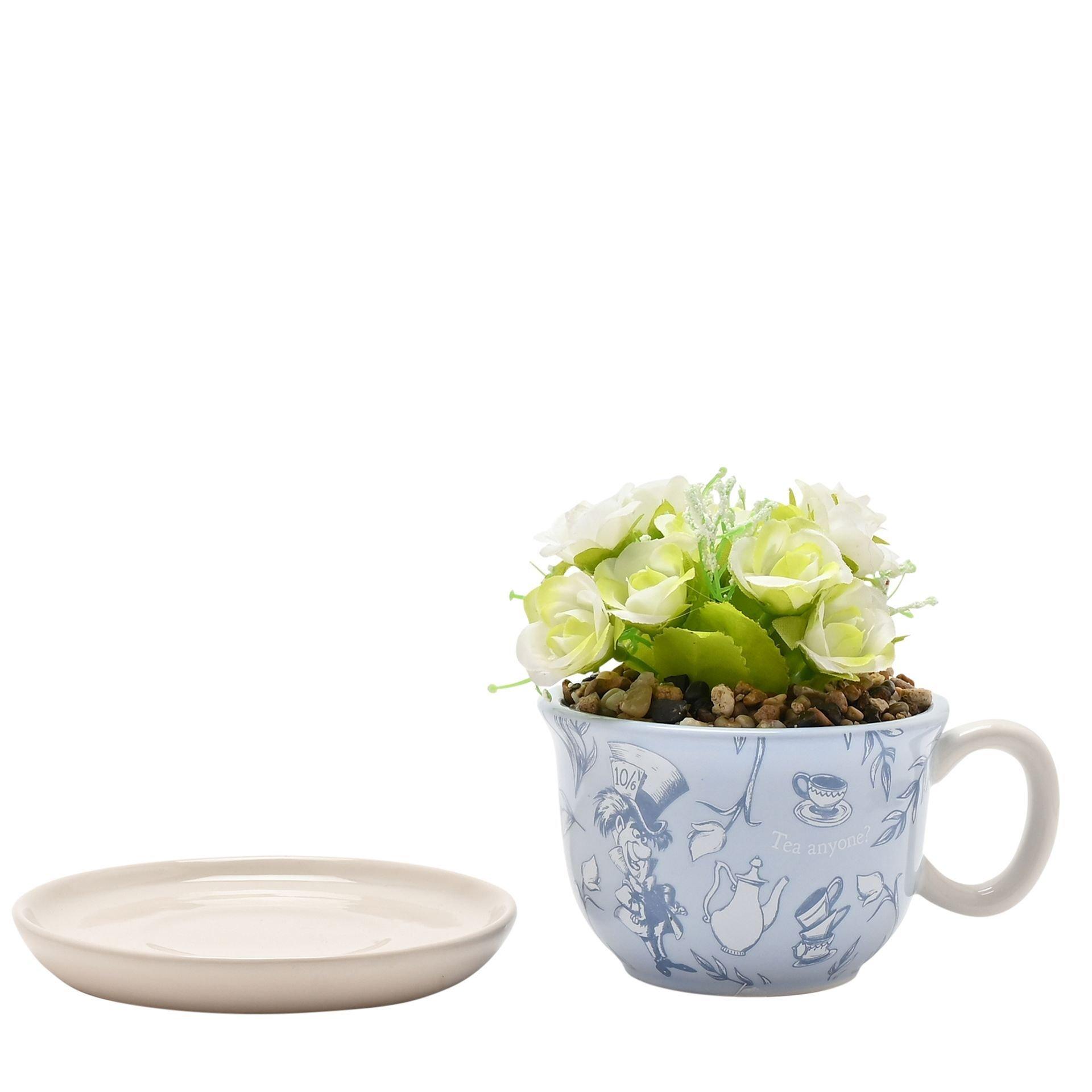 Blue - Disney - Disney Alice in Wonderland Teacup Planter with Fau - 5