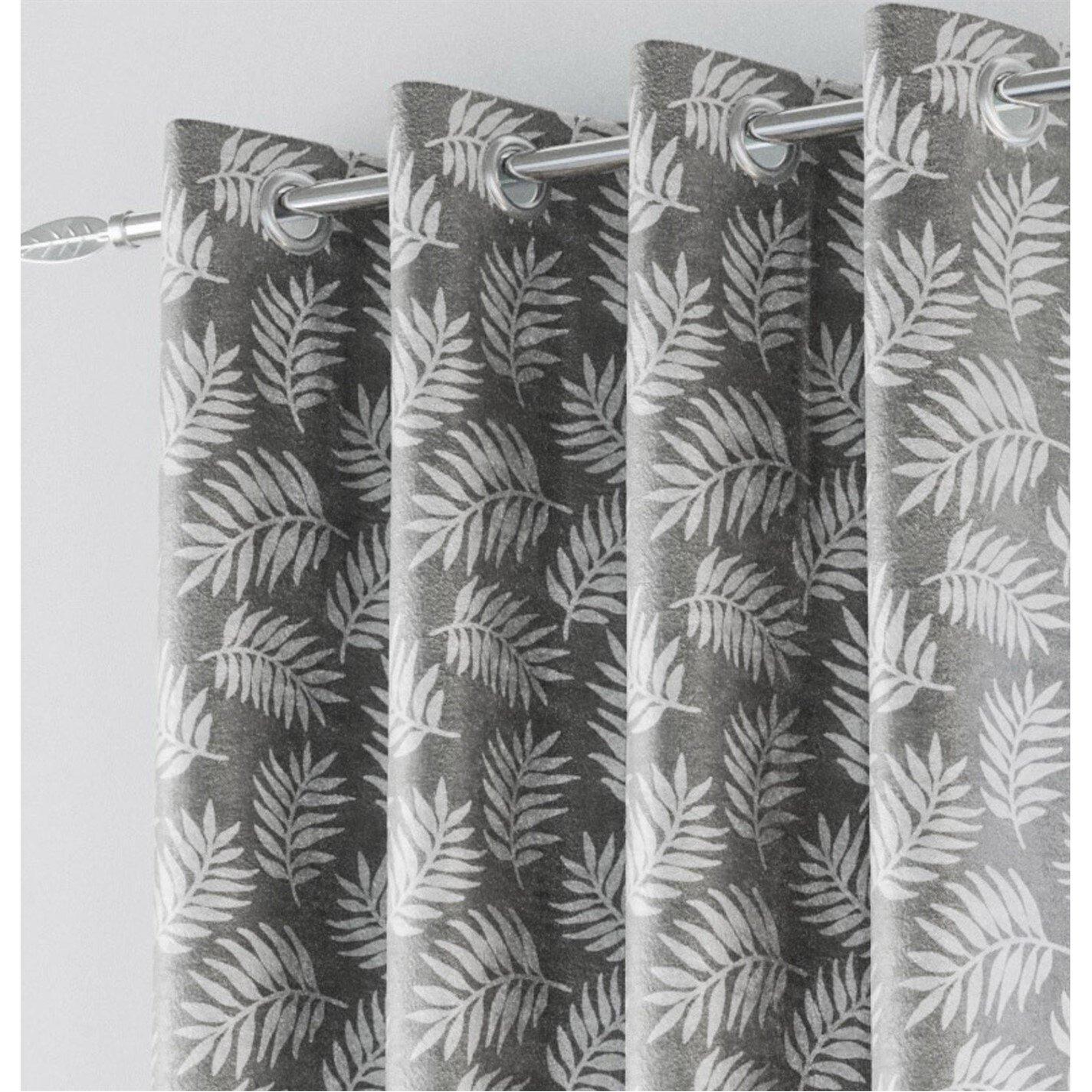 Grey - Enhanced Living - Oakland Grey Leaf Pattern, Thermal Room Darkening - 2