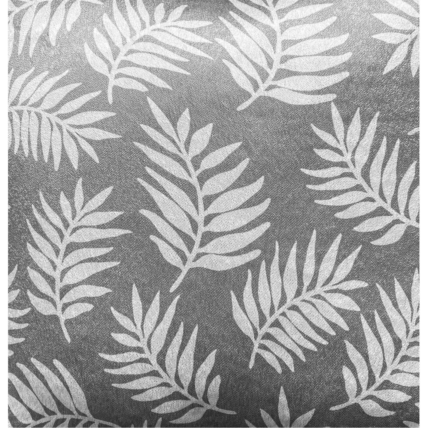Grey - Enhanced Living - Oakland Grey Leaf Pattern, Thermal Room Darkening - 4