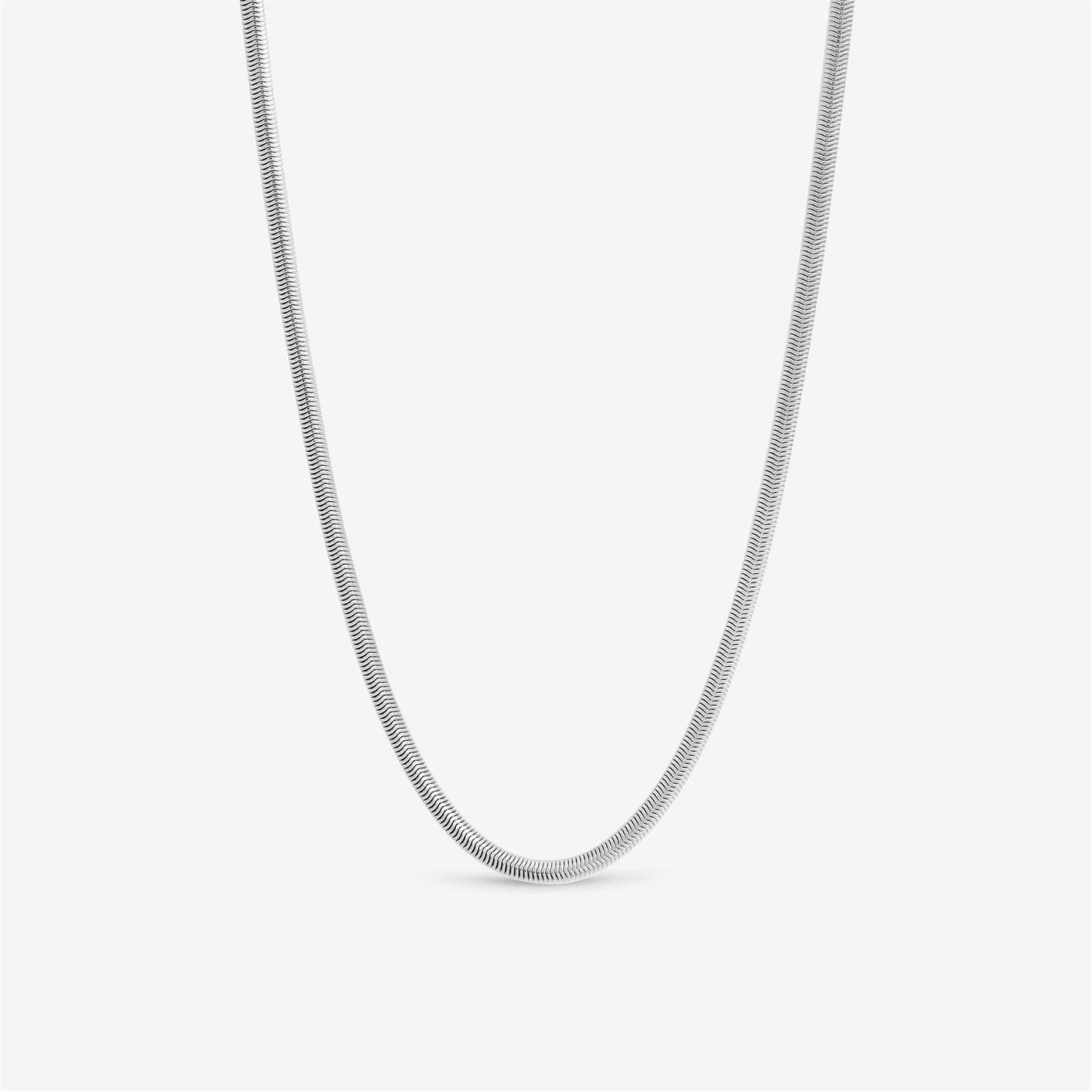 Silver - Inicio - Mens Waterproof Snake Chain Necklace - Gift Pouch - 1