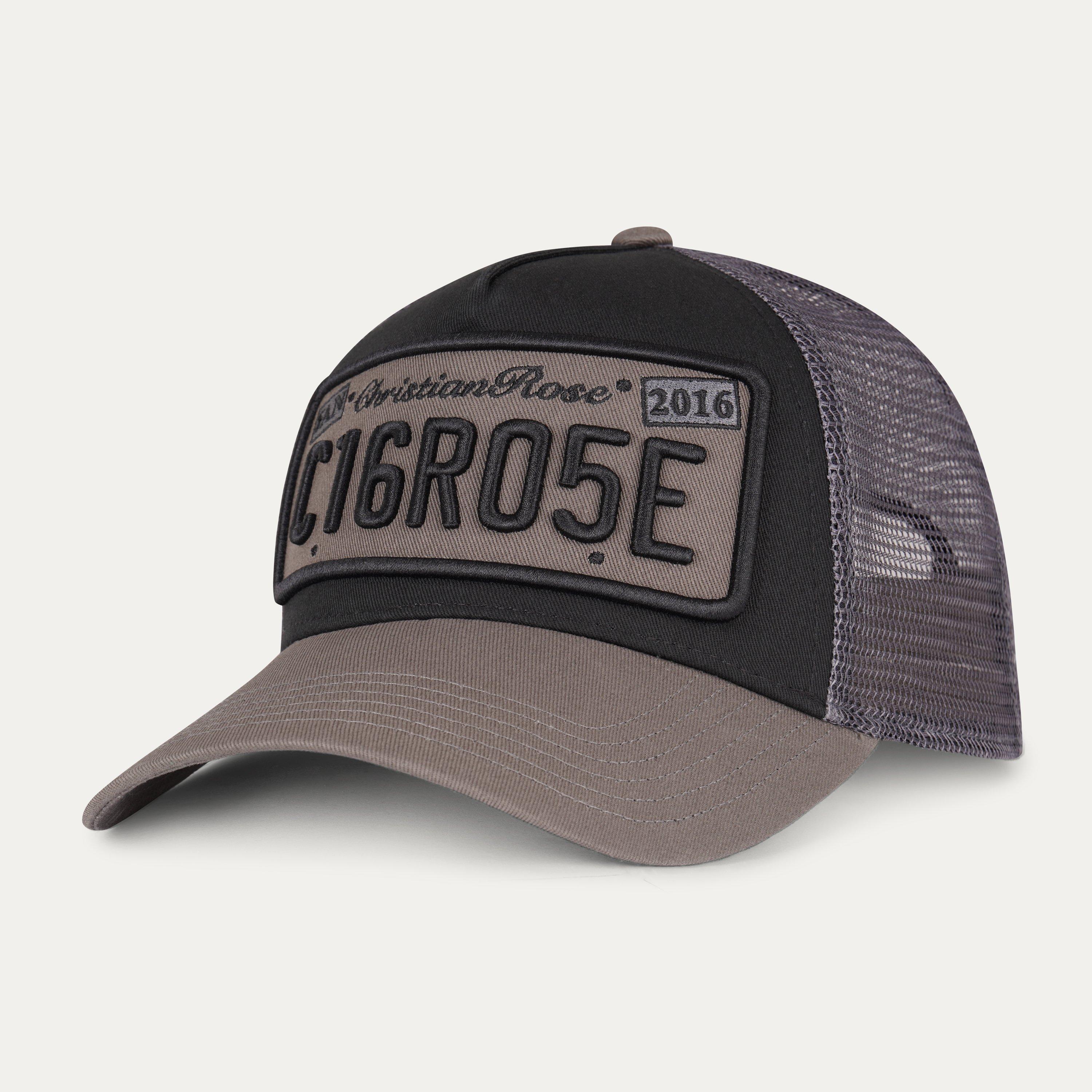 Black/Grey - Christian Rose - Private Plate Trucker Cap - 1