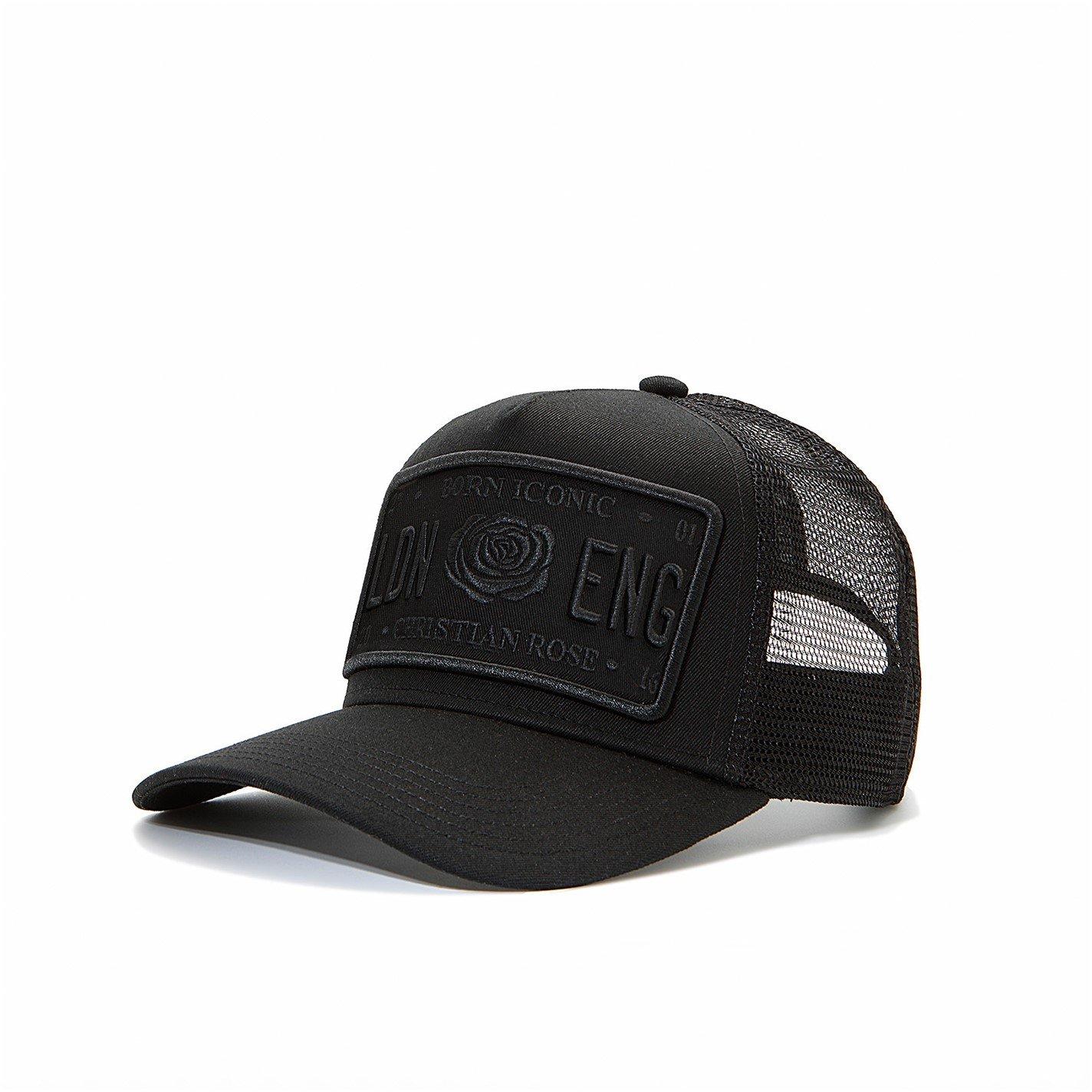 Black/Black - Christian Rose - Iconic Plate Trucker Cap - 1