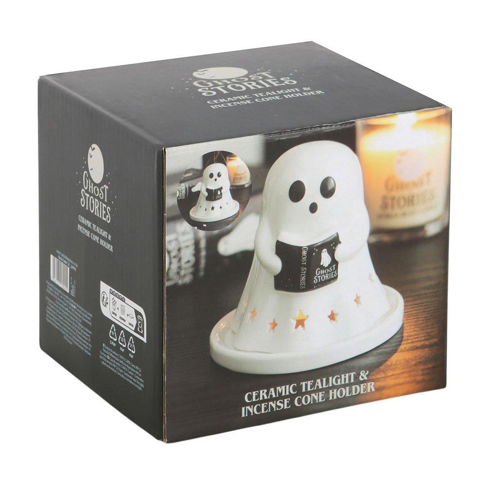 White - Something Different - Ghost Stories Tealight and Incense Cone Holder - 6