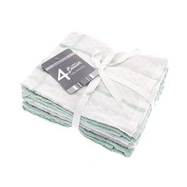 Country Club Pack of 4 Tea Towels Button Design