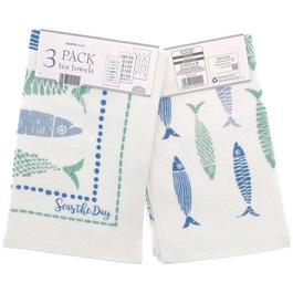 Country Club 6 Pack Tea Towels - Seas the Day Design