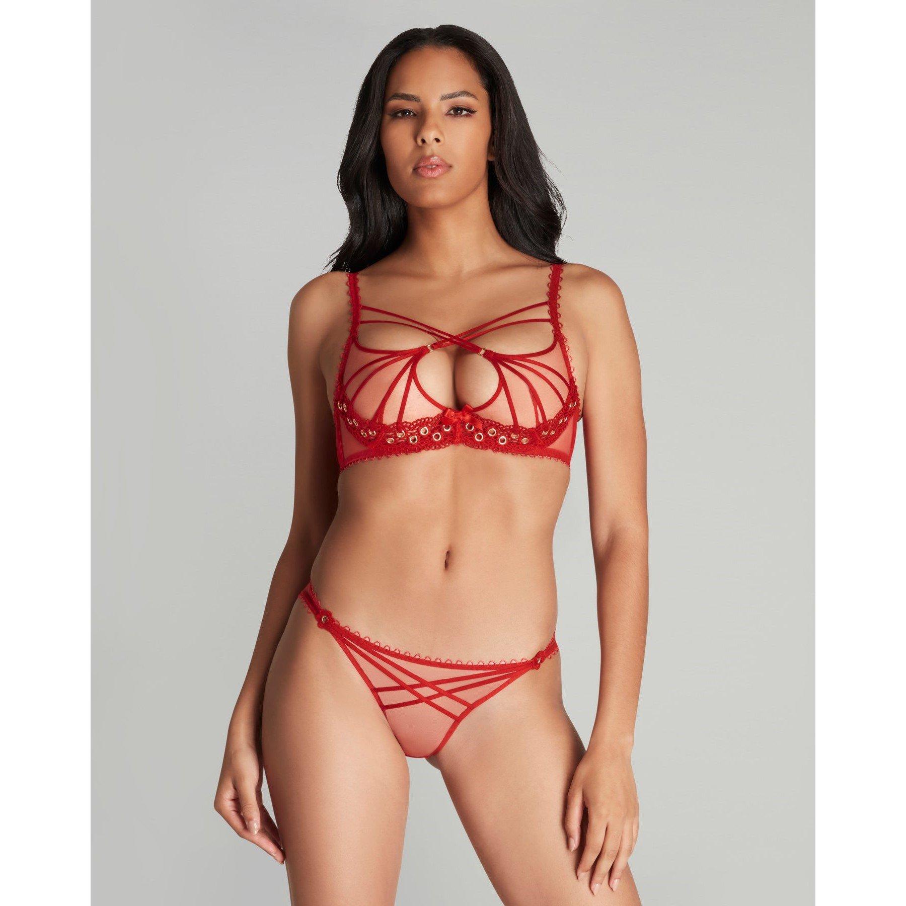 Red - Agent Provocateur - DORETTA Plunge Underwired Bra - 2