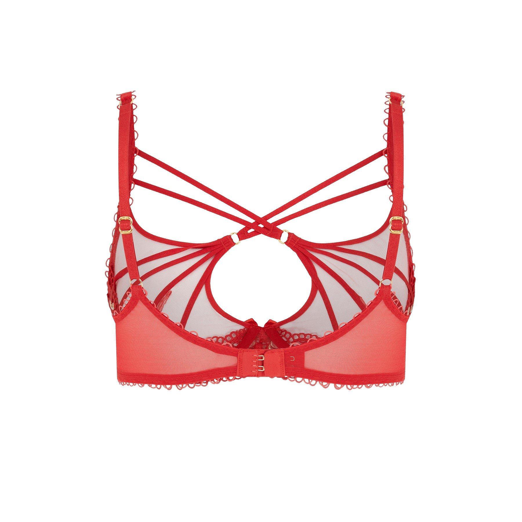 Red - Agent Provocateur - DORETTA Plunge Underwired Bra - 5