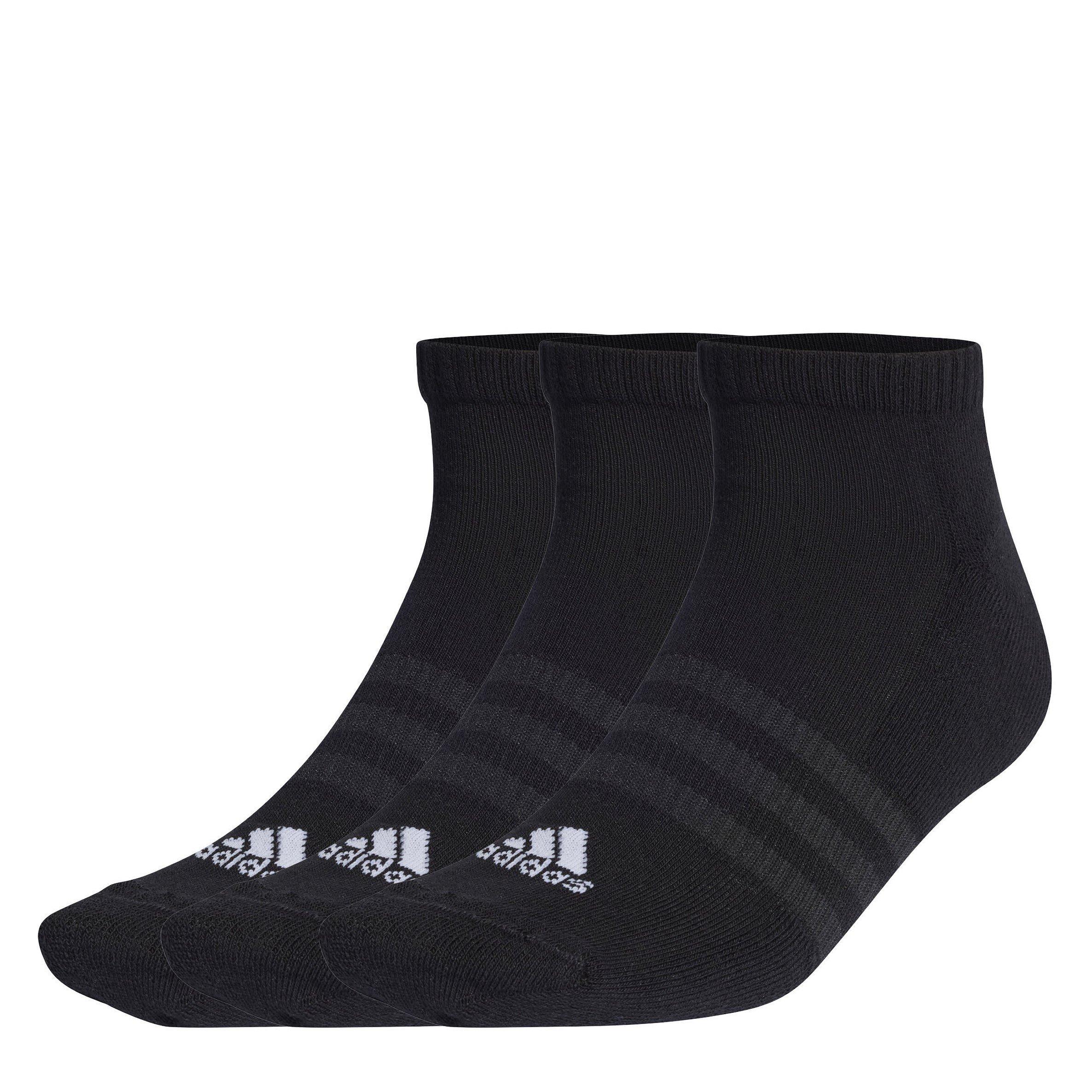 BLACK/WHITE - adidas - Cushioned Sportswear Low Cut Socks 3 Pack Adults