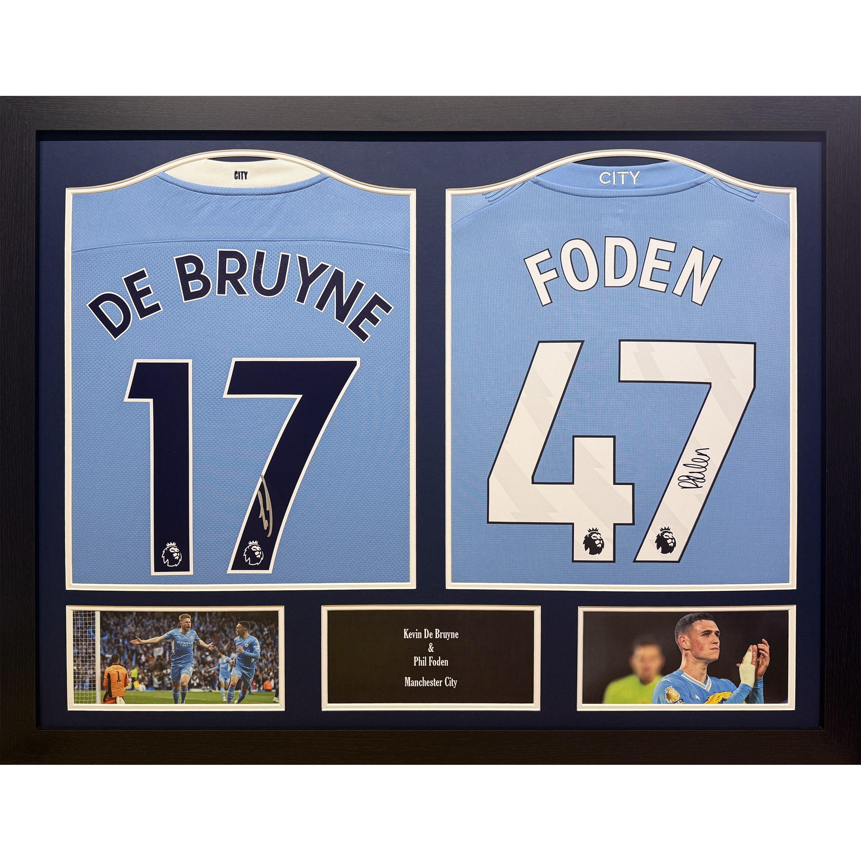 Allstarsignings Ltd  Foden & De Bruyne Signed Manchester City Shirts - Blue