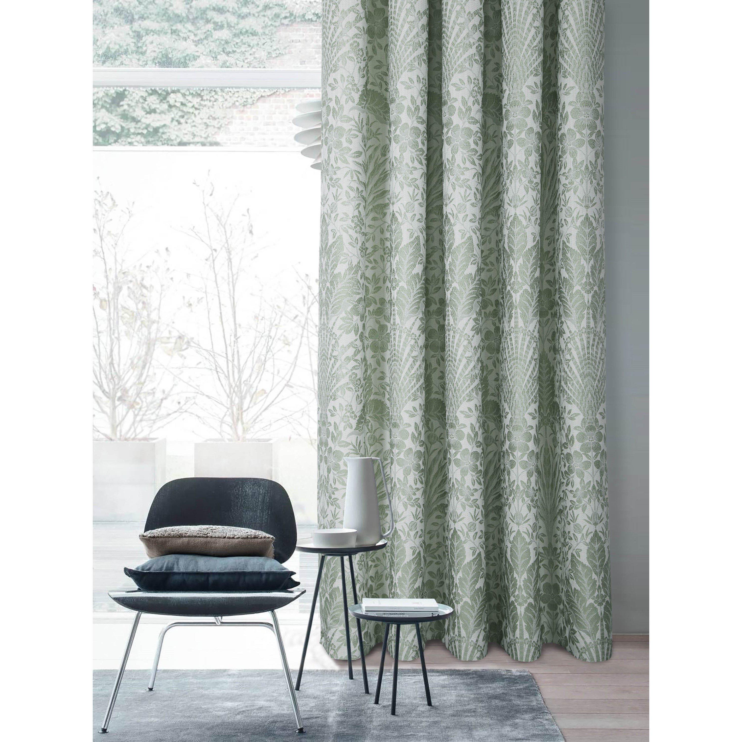 Sage - Sundour - Keswick Floral Pencil Pleat Curtains - 4