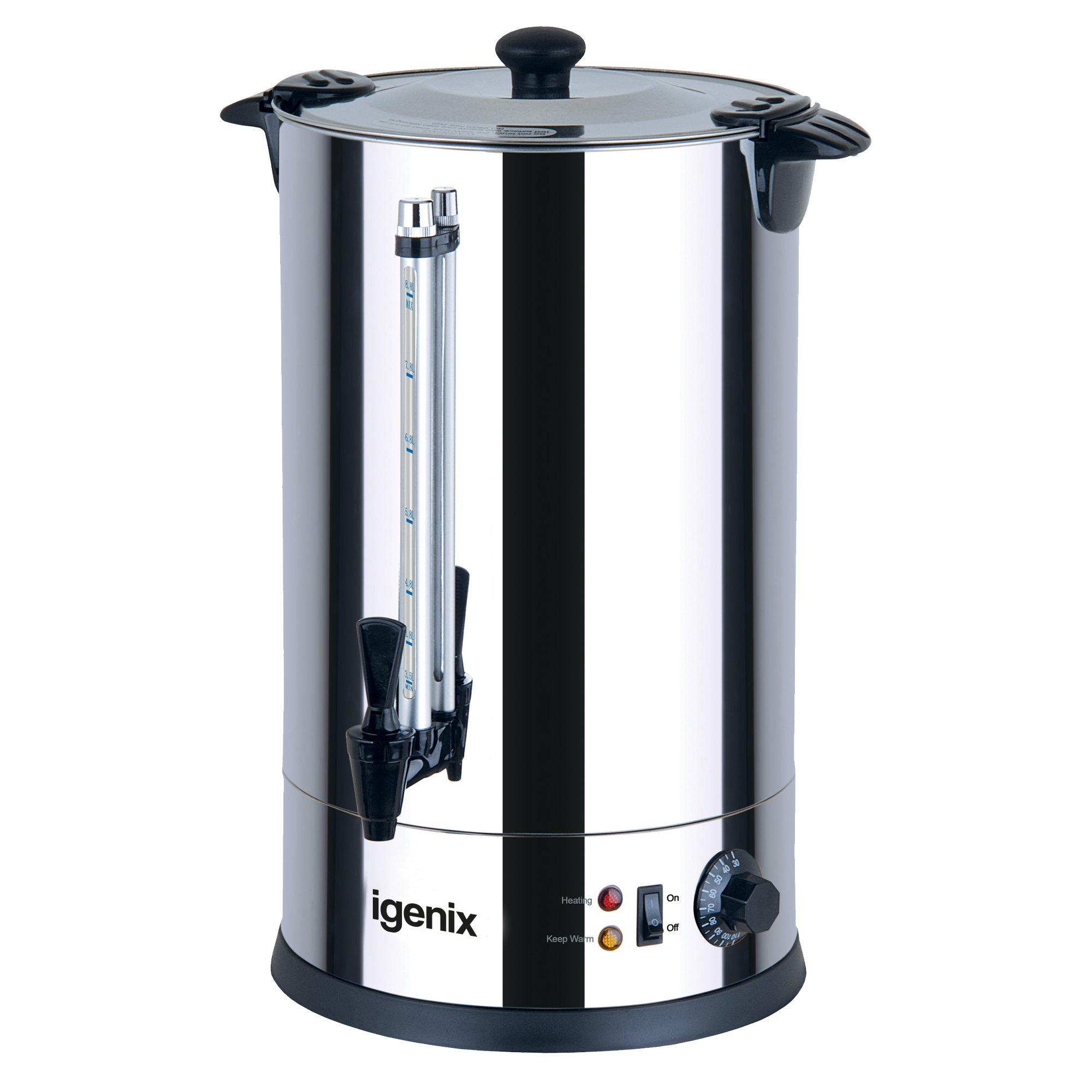 Igenix  Ig4008 8.8 Litre Catering Urn - Stainless Steel - 42.5 x 30 x 29.5