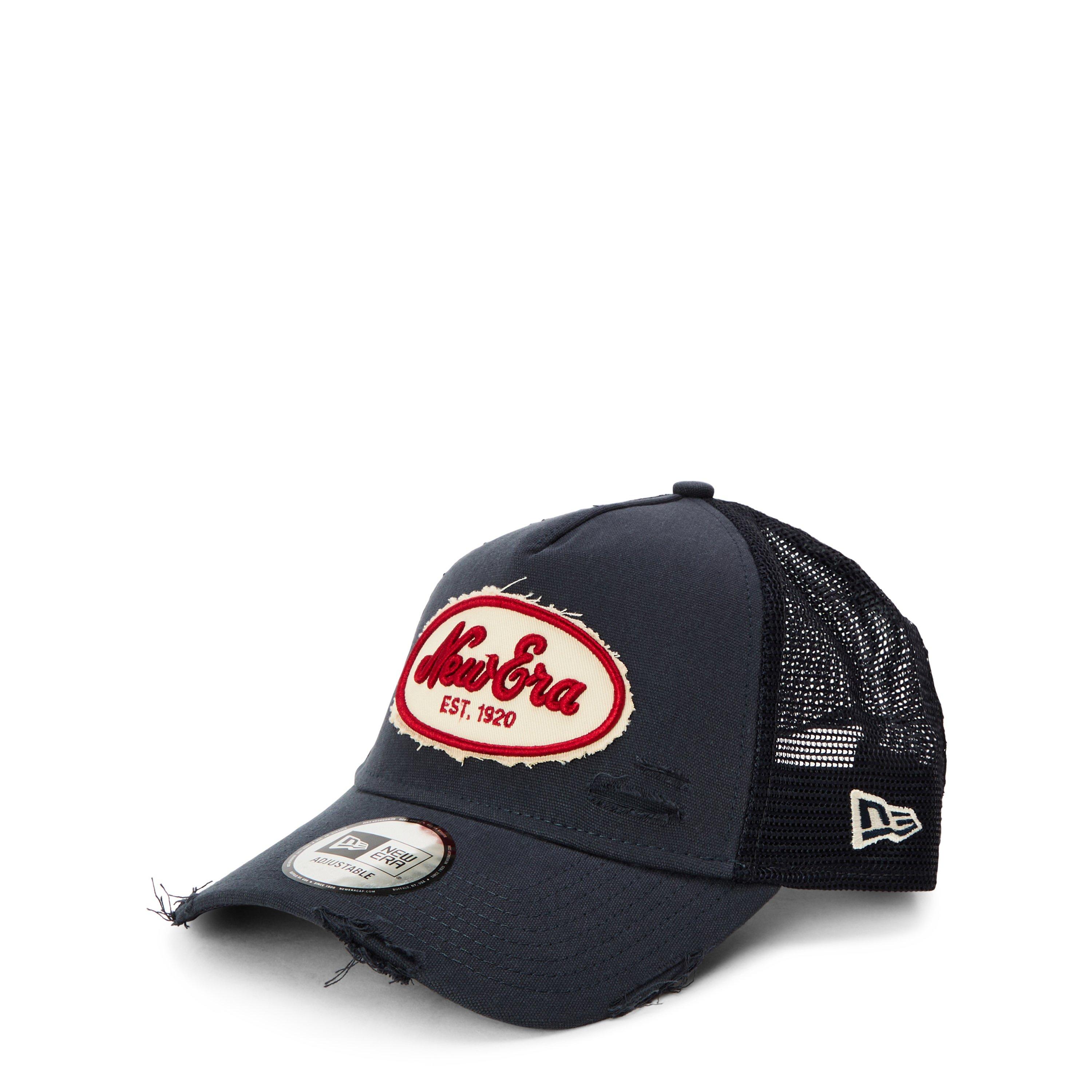 NE Navy - New Era - Oval Canvas Distressed Trucker Cap - 1