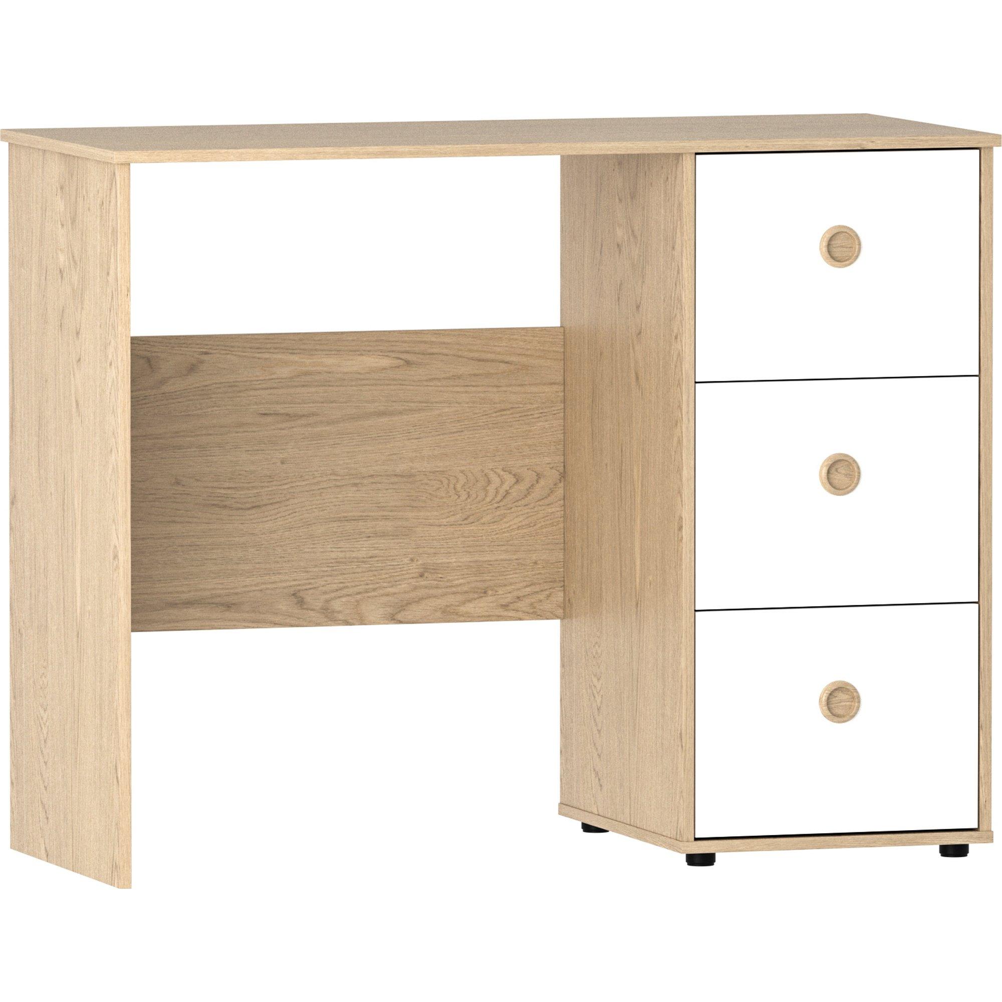 White & Oak - Lassic - Junior Vida Neptune 3 Drawer Desk - 7