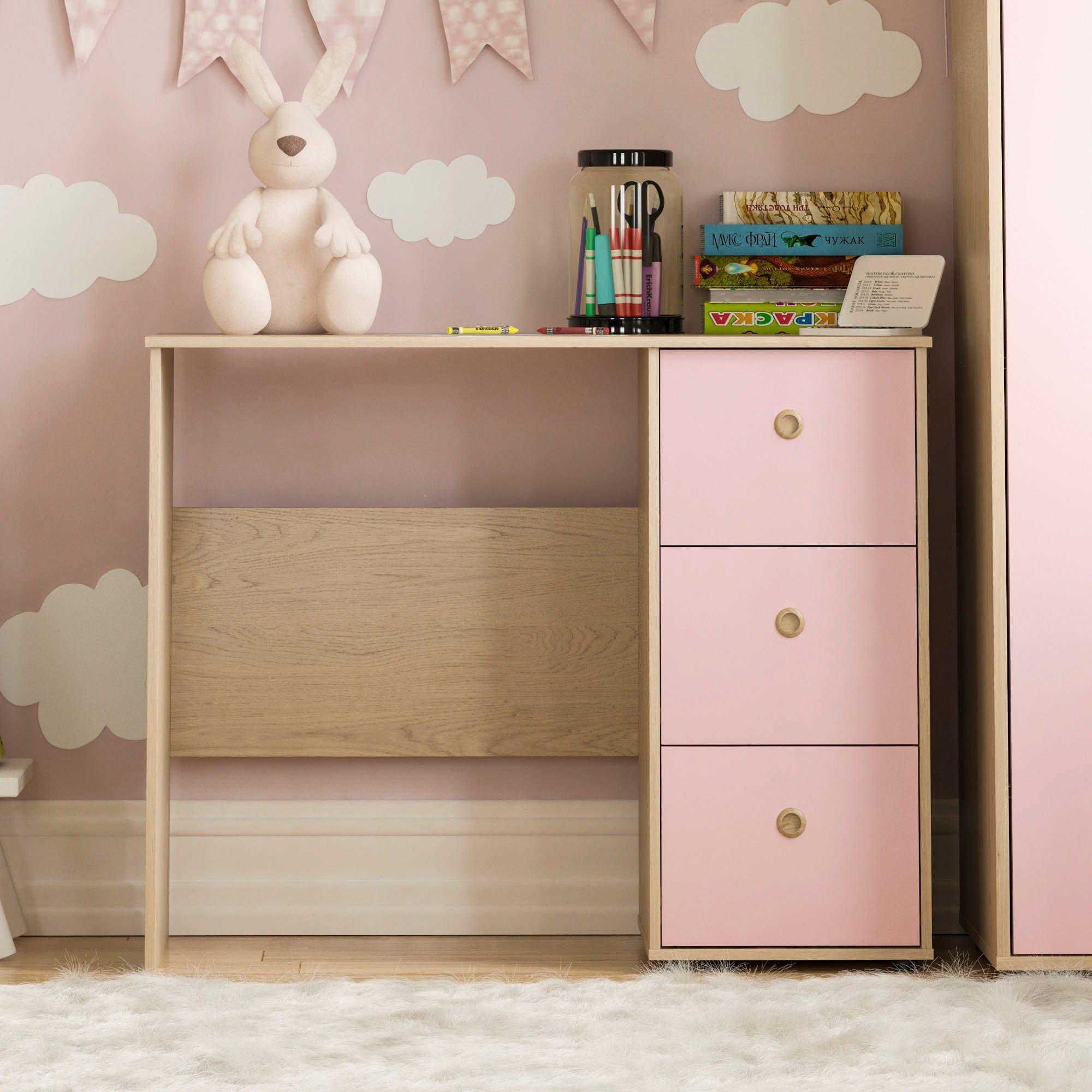 Pink & Oak - Lassic - Junior Vida Neptune 3 Drawer Desk - 3