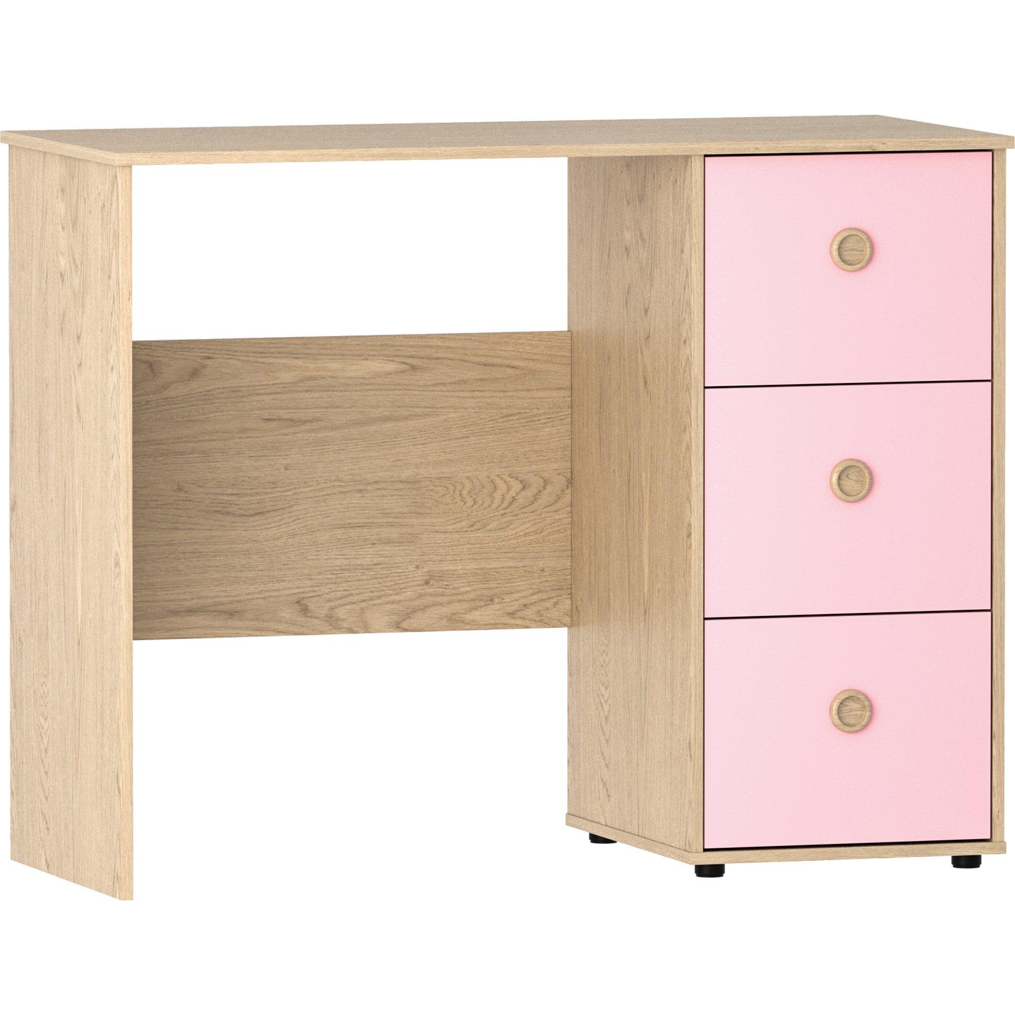 Pink & Oak - Lassic - Junior Vida Neptune 3 Drawer Desk - 7