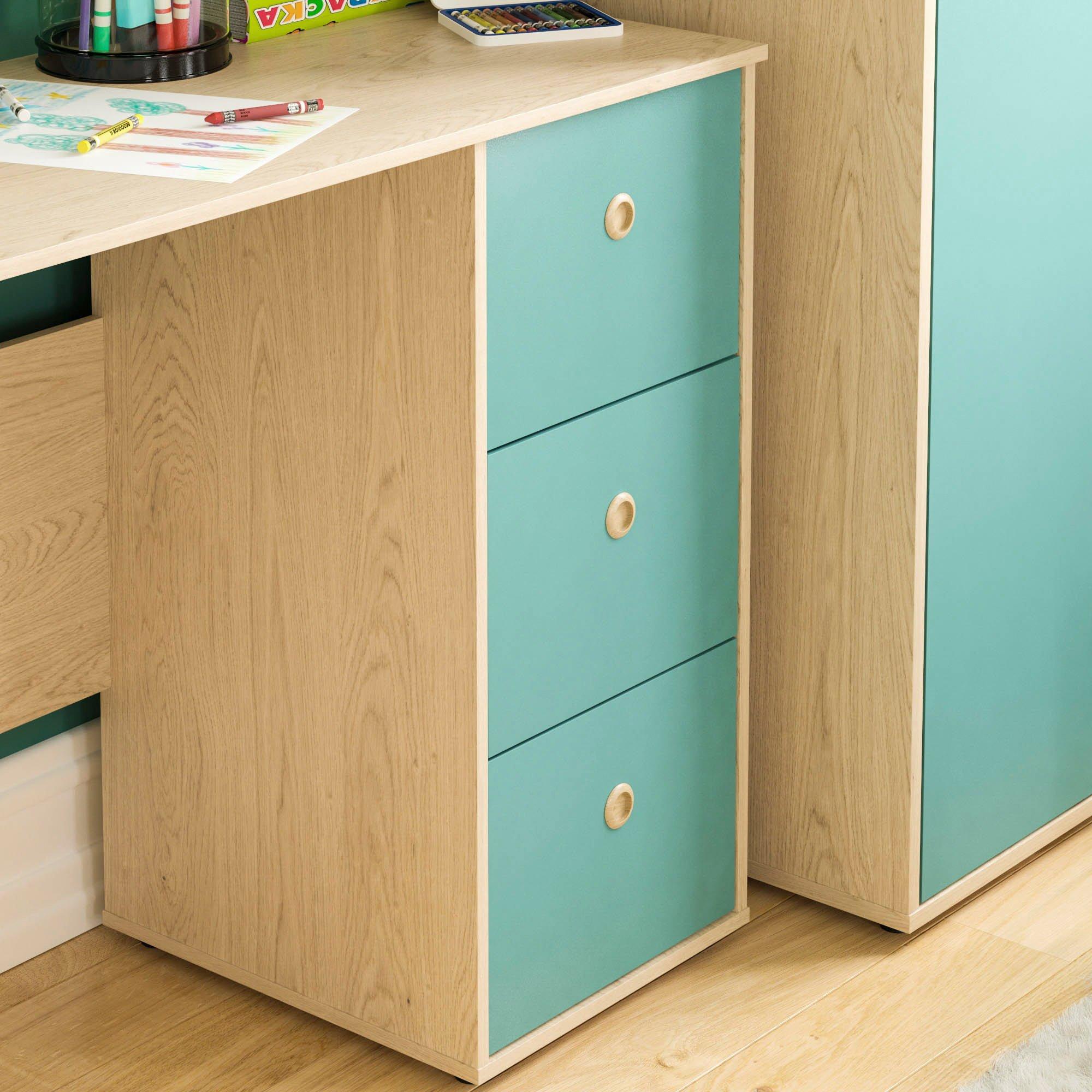 Blue & Oak - Lassic - Junior Vida Neptune 3 Drawer Desk - 5