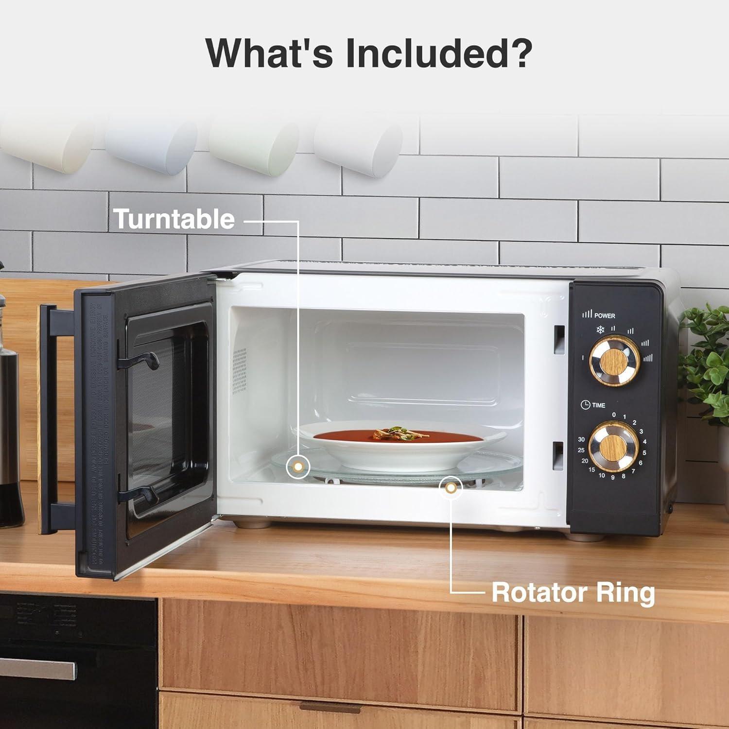 Black - VonShef - VonShef Microwave 20L 700W Compact Solo Microwave - 3