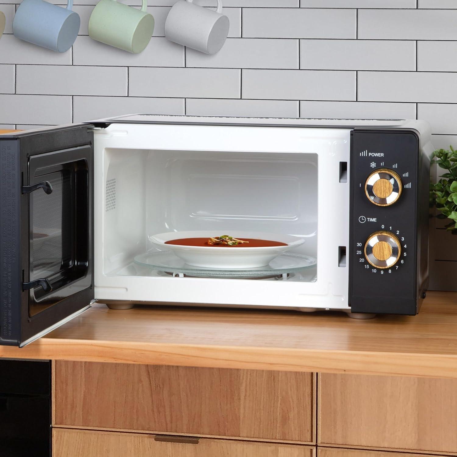 Black - VonShef - VonShef Microwave 20L 700W Compact Solo Microwave - 8