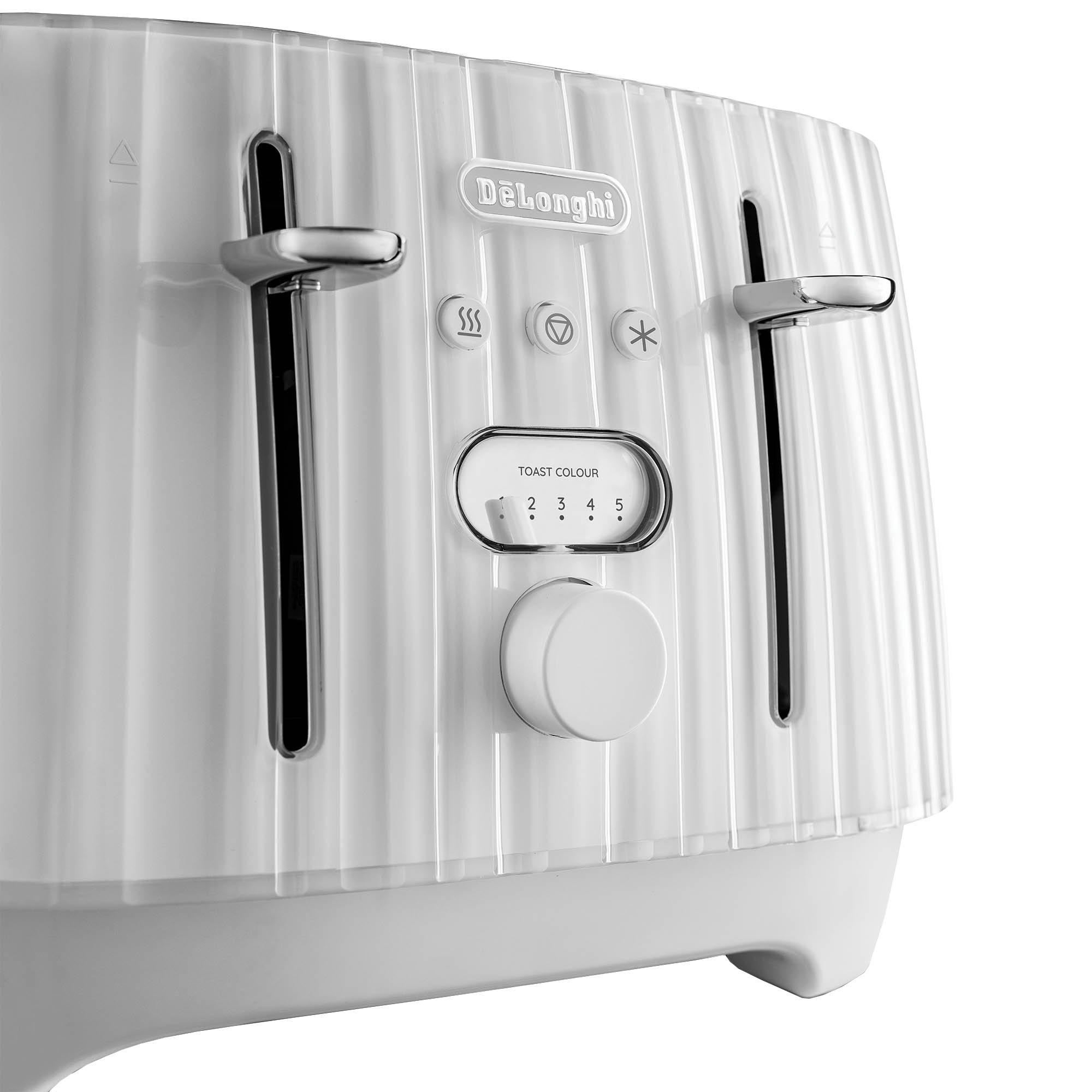 White - Delonghi - DL3004 4 Slice Ballerina Toaster White - 3