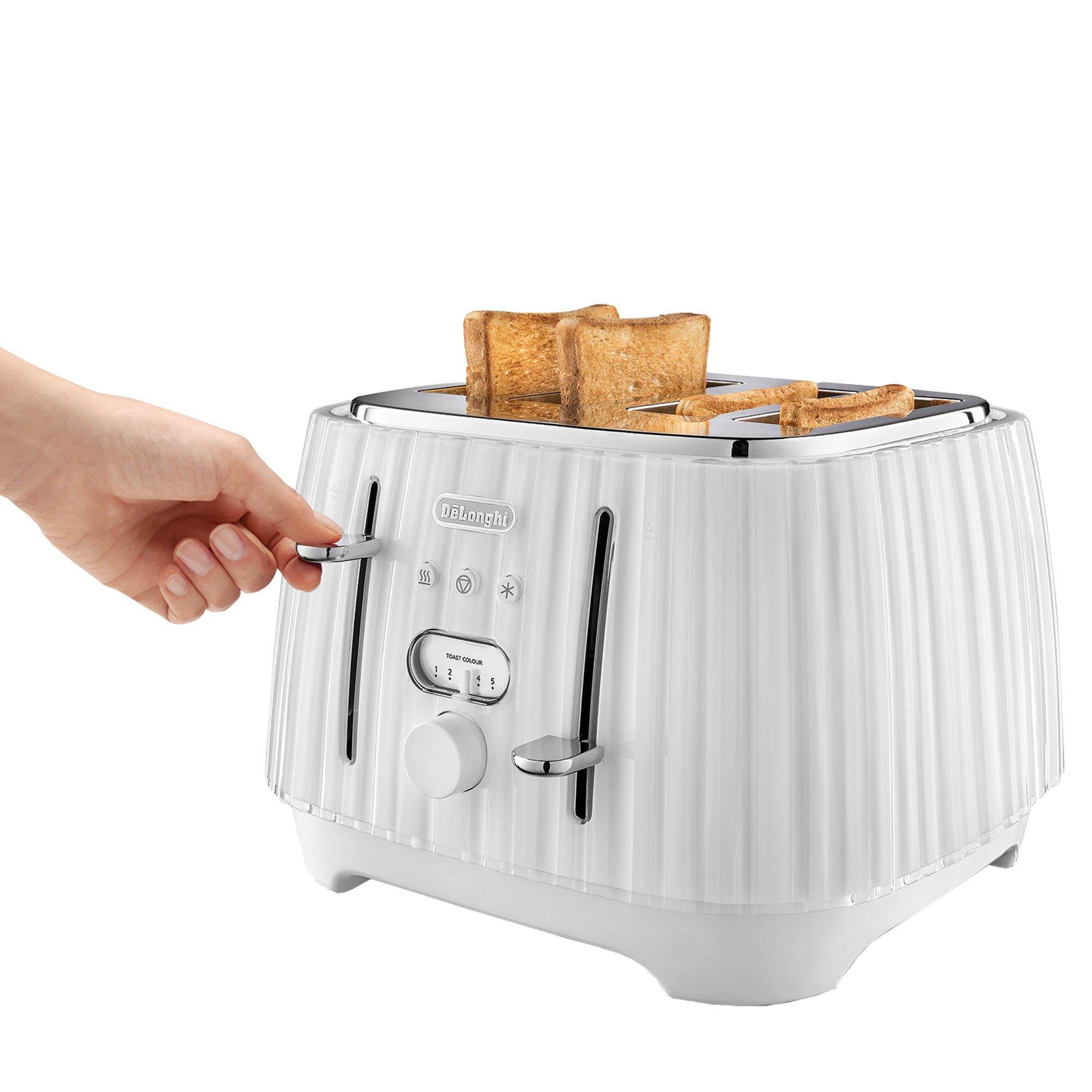 White - Delonghi - DL3004 4 Slice Ballerina Toaster White - 5