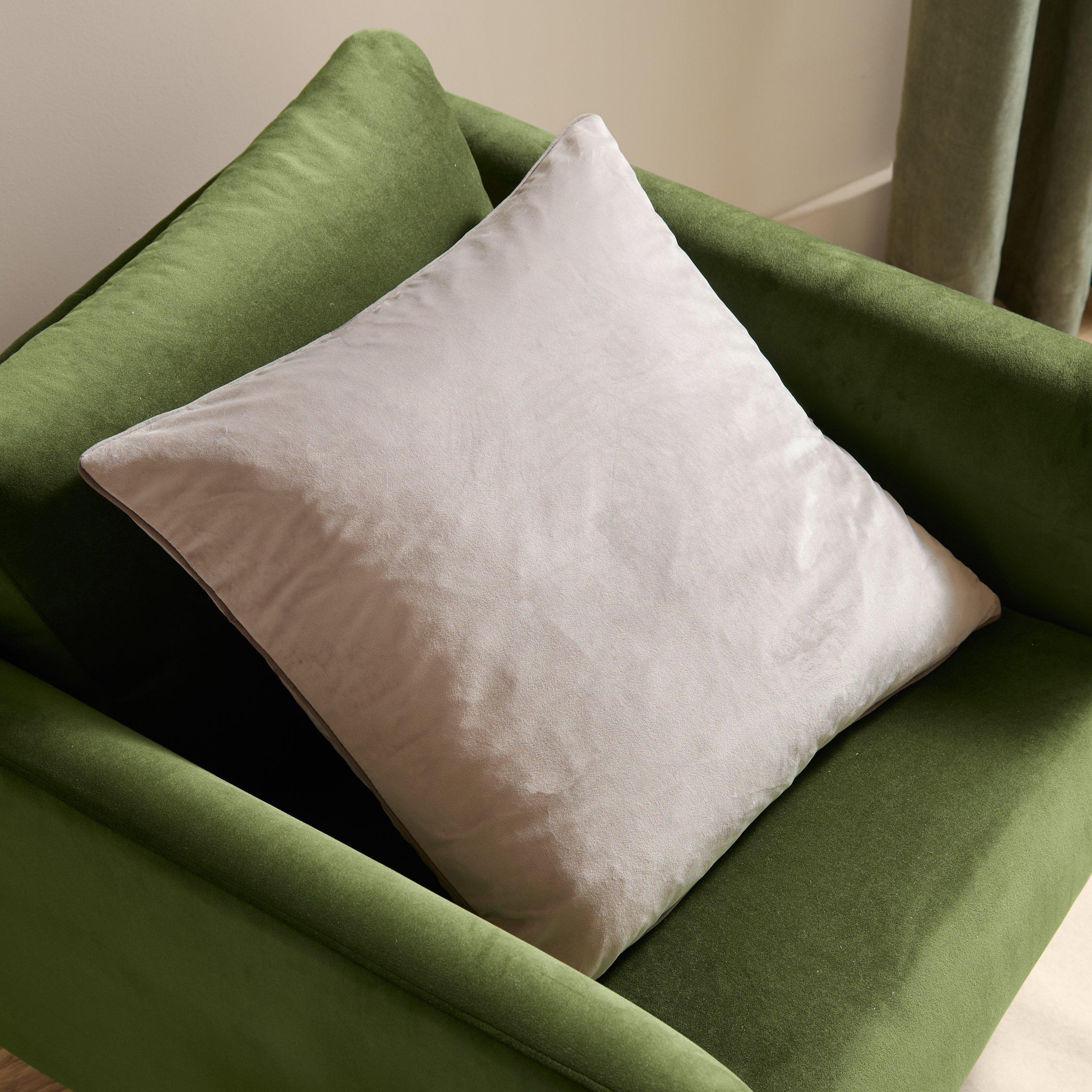 Dove/Charcoal - Furn - Meridian Velvet Fibre Filled Cushion - 2