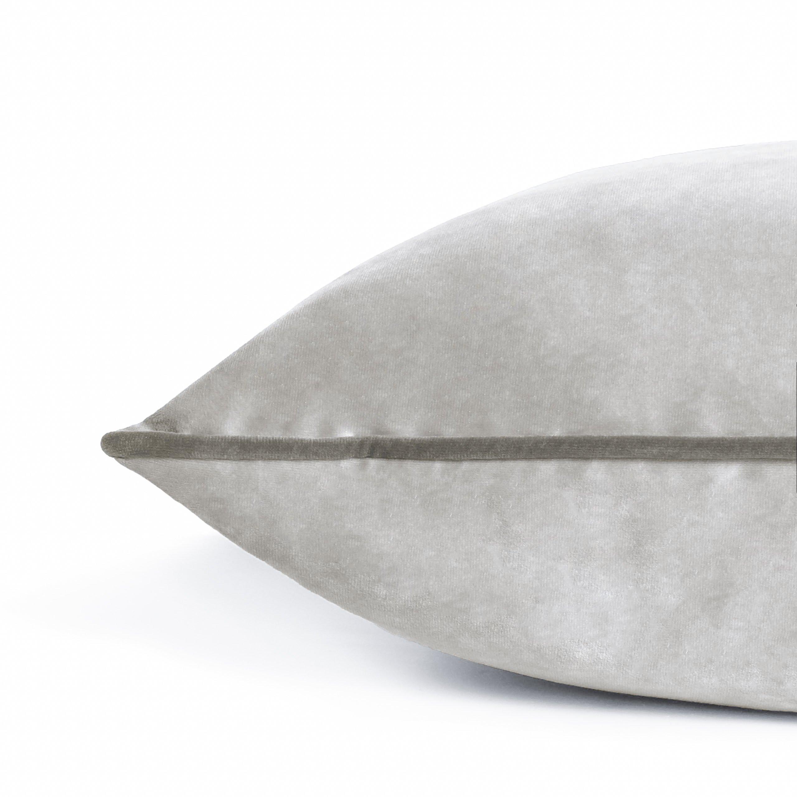 Dove/Charcoal - Furn - Meridian Velvet Fibre Filled Cushion - 5