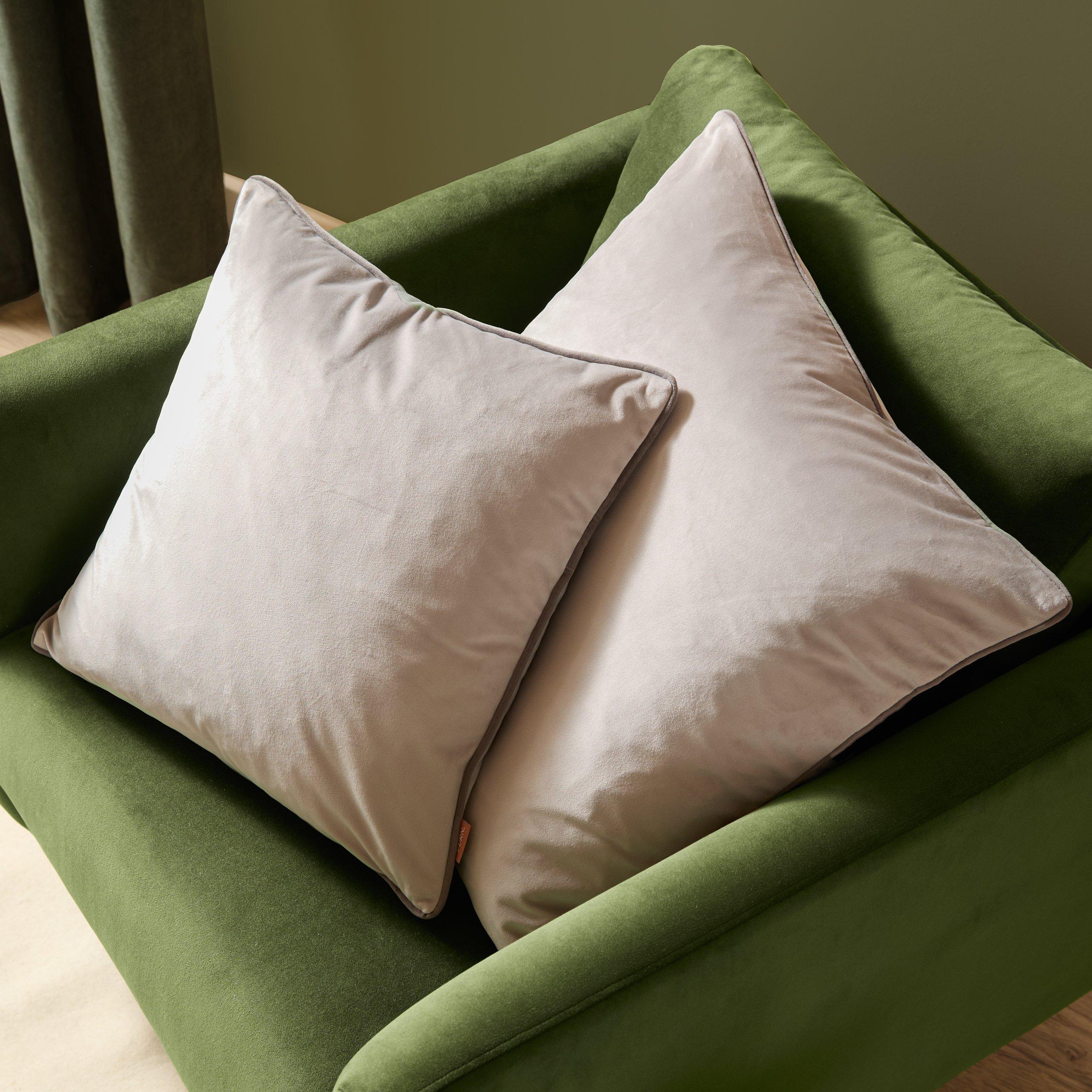 Dove/Charcoal - Furn - Meridian Velvet Fibre Filled Cushion - 6