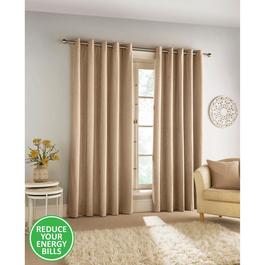 Enhanced Living Savoy Sand 100% Blackout Eyelet Chenille Curtains