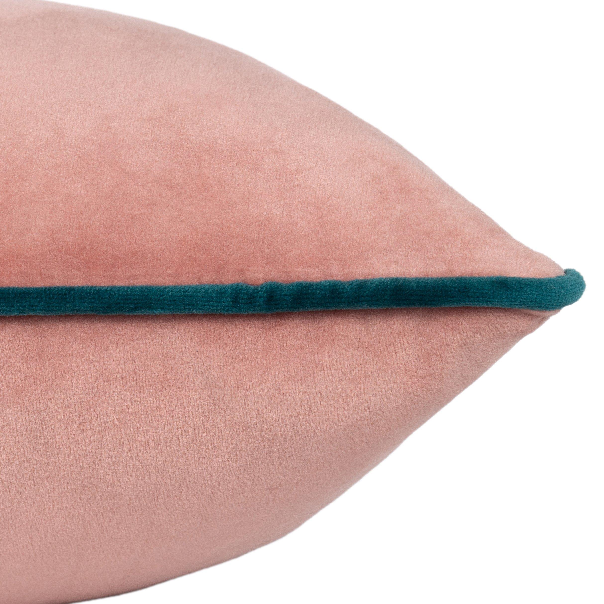 Blush/Teal - Furn - Meridian Velvet Feather Filled Cushion - 5