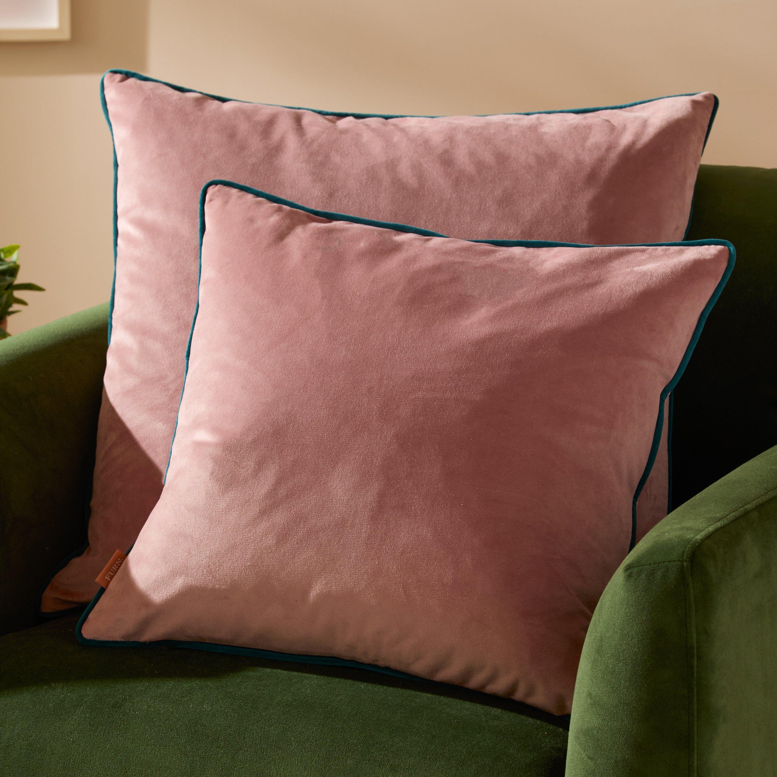 Blush/Teal - Furn - Meridian Velvet Feather Filled Cushion - 7