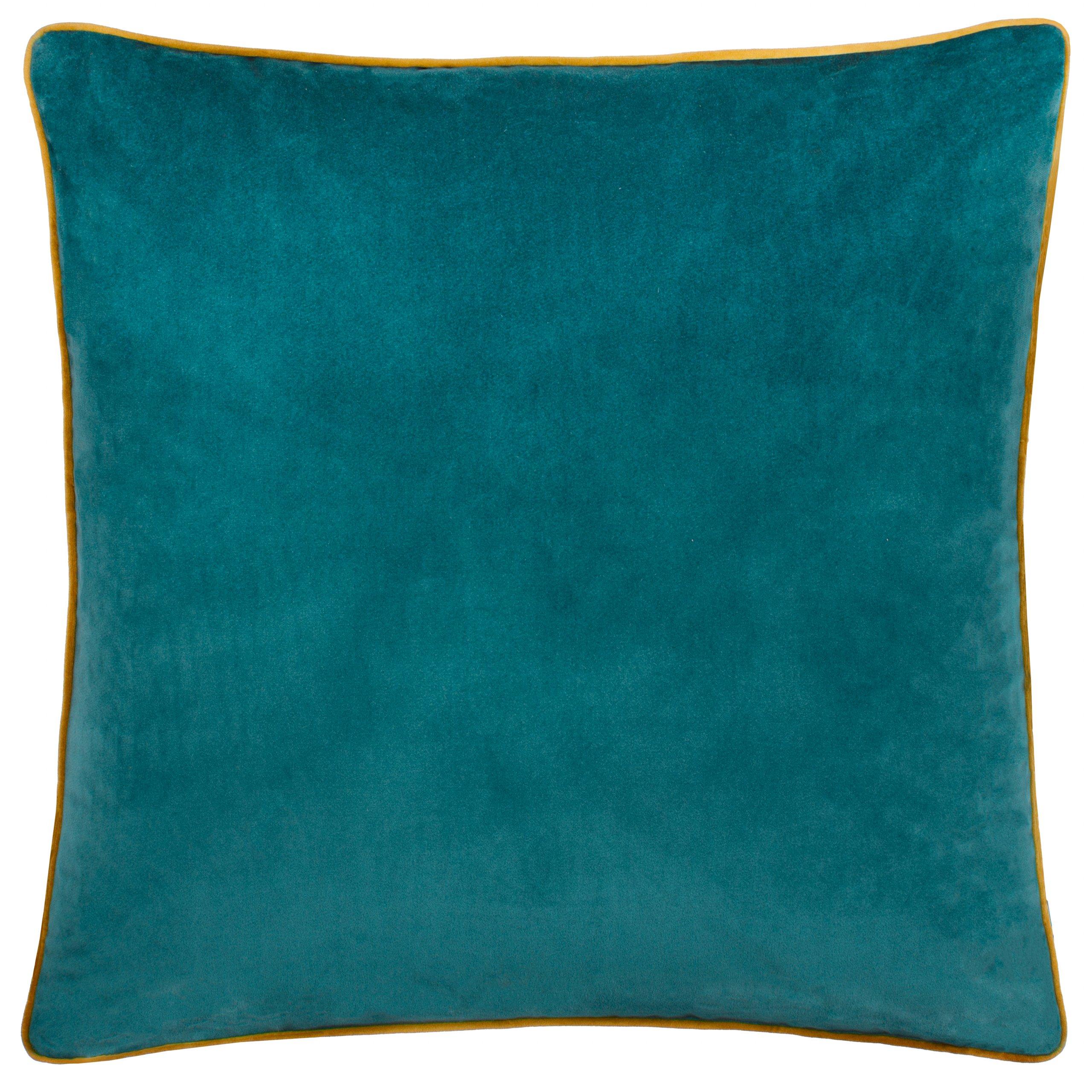 Teal/Ochre - Furn - Meridian Velvet Feather Filled Cushion - 3